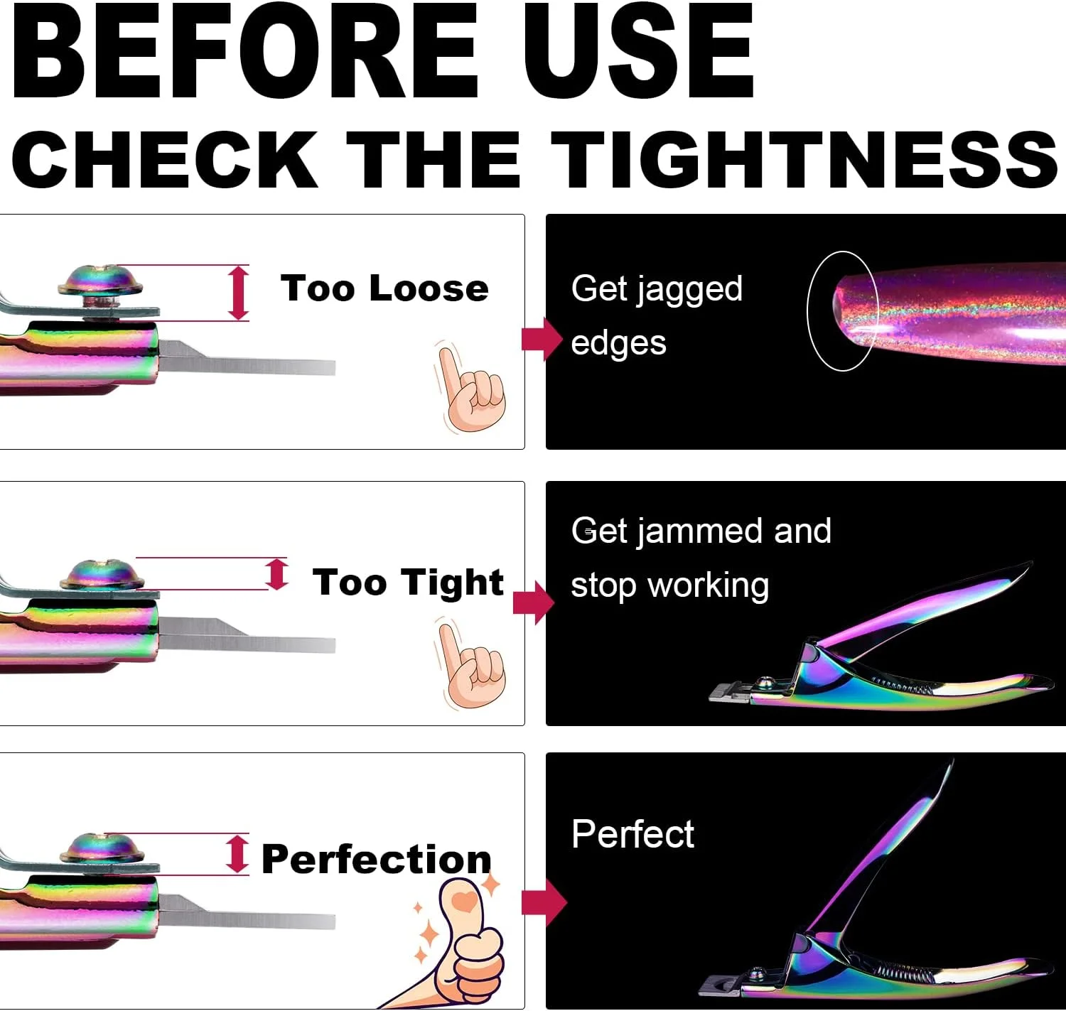 قیچی ناخن مصنوعی استیل ضد زنگ قابل تنظیم GA&EN Chameleon Premium، مناسب برای مانیکور و پدیکور، دارای تیغه تیز، ابزار گیره ای برای طراحی ناخن در خانه و سالن