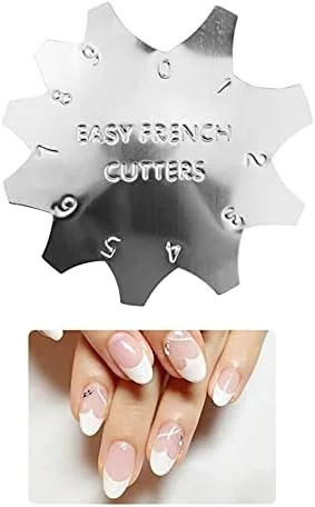 ابزار طراحی ناخن فرنچ مدل Honey Joy Professional Small سایز 0-9، کاتر V شکل، مناسب برای لاک ژل UV، رنگ صورتی و سفید، HJ-NAT160-FS04