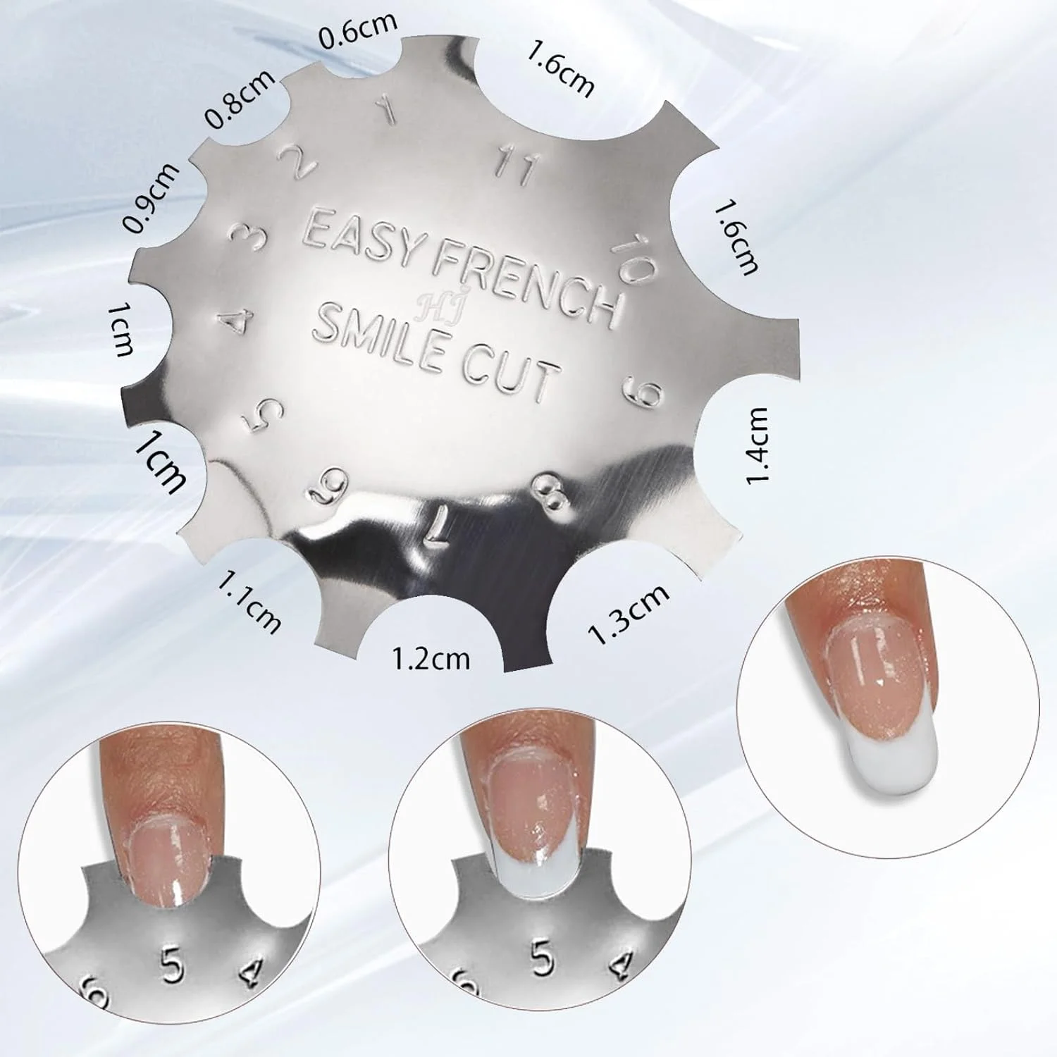 ابزار طراحی ناخن فرنچ آسان Honey Joy C-Shade با 11 سایز مختلف