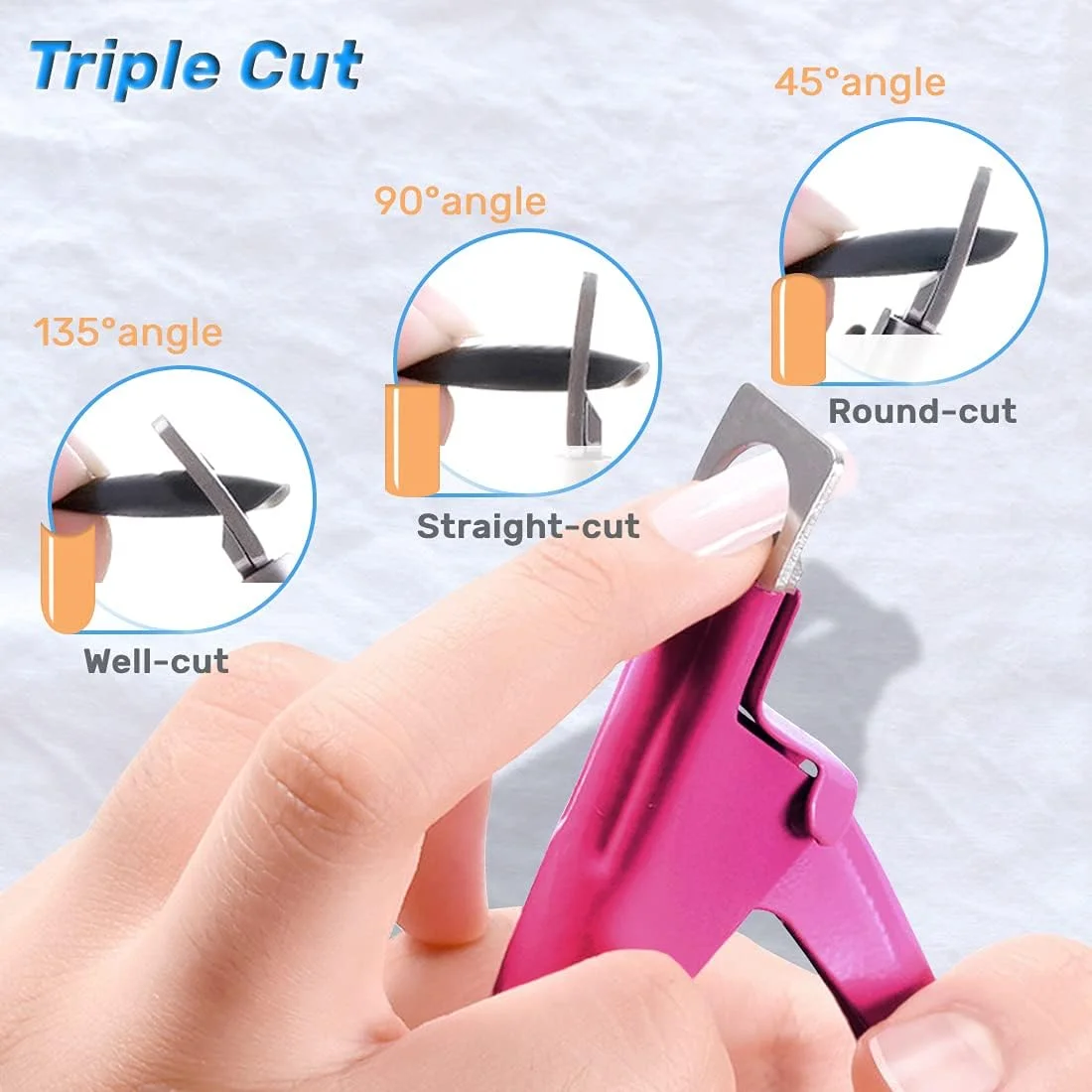 ناخن گیر استیل ضد زنگ Kalevel، ناخن گیر قابل تنظیم اکریلیک، ناخن گیر ناخن مصنوعی، ضد زنگ، ممتاز برای ناخن های مصنوعی رنگین کمانی