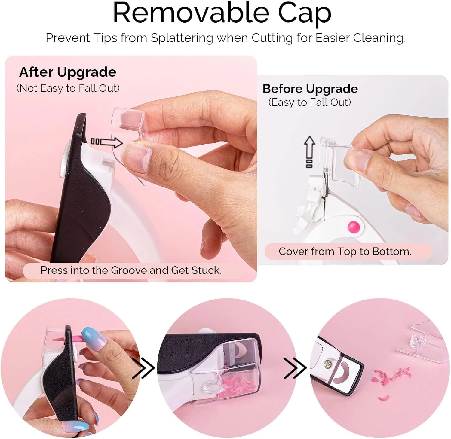 ناخن گیر KASTWAVE برای ناخن های اکریلیک، ناخن گیر اکریلیک استیل ضد زنگ قابل تنظیم، ابزار حرفه ای برش و مرتب کردن ناخن، ابزار برش ناخن مصنوعی برای مانیکور و سالن ناخن