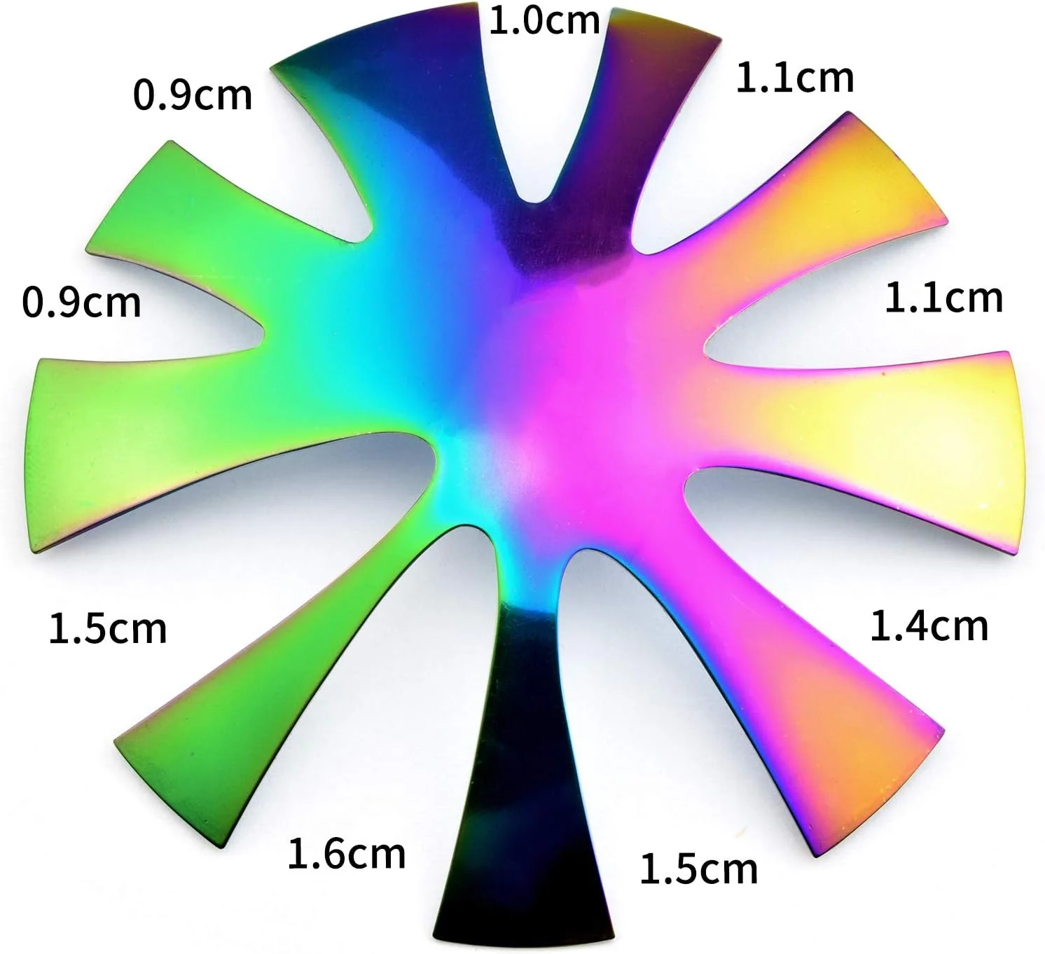 ابزار طراحی ناخن فرنچ آسان طرح بادامی، ابزار مانیکور و طراحی لبه ناخن، کاتر ناخن اکریلیک با 9 سایز، رنگ رنگین کمانی، NAT196-FC07