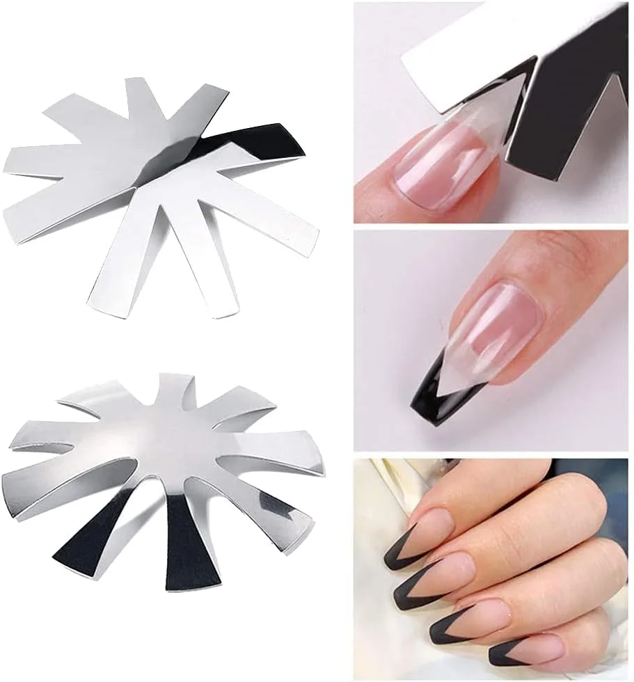 ابزار طراحی ناخن میسن، کاتر ناخن، مناسب برای ناخن های فرنچ، اکریلیک، حرفه ای، 9 سایز، تیپ، مانیکور، تریمر لبه، فرم بادامی، برش آسان فرنچ، خط وی (2 عددی)