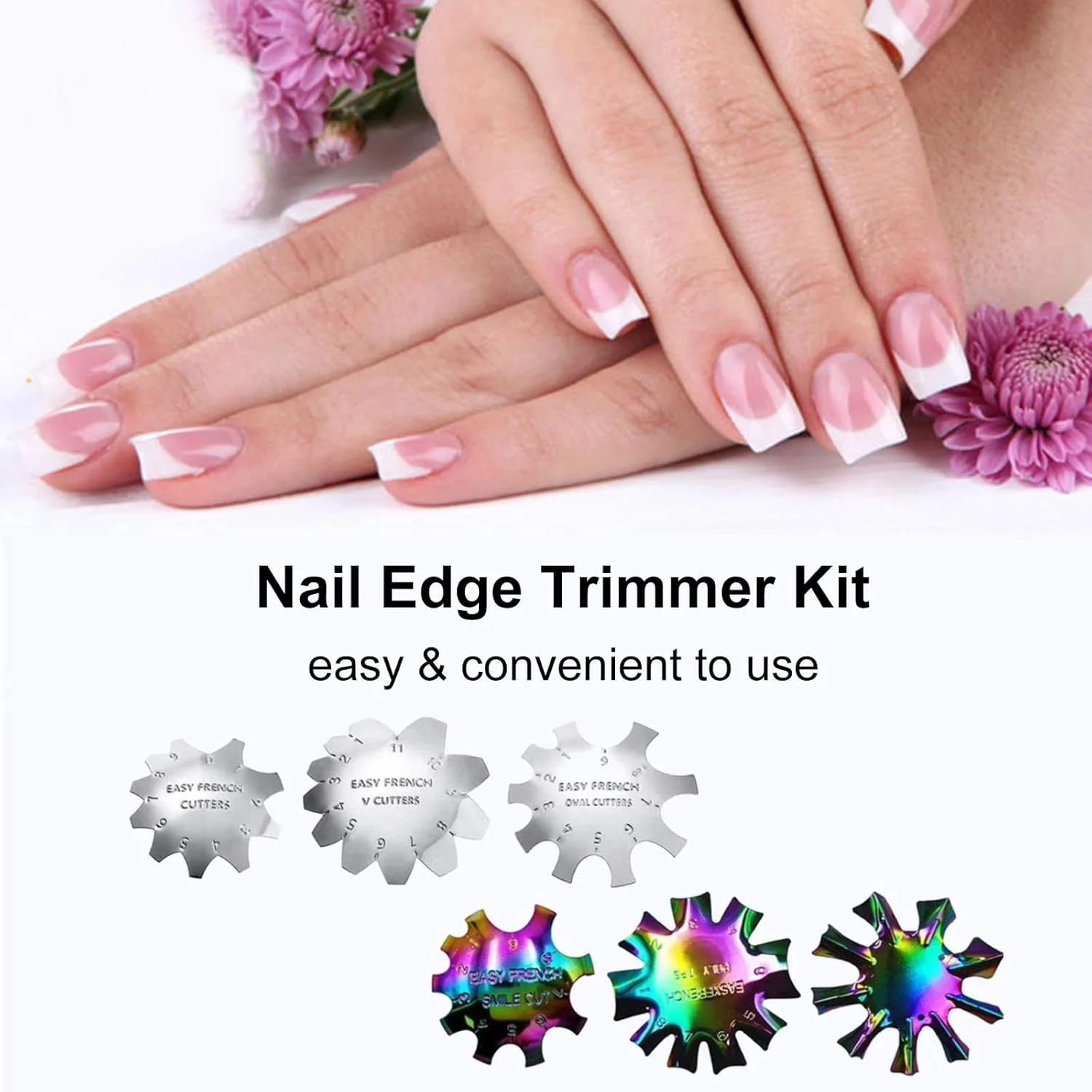 ست ابزار پرداخت لبه ناخن Labymos، ست کاتر ناخن، ابزار ژل ناخن اکریلیک برای ایجاد آسان راهنمای ناخن فرانسوی، خط لبخند، ابزار مانیکور طراحی ناخن