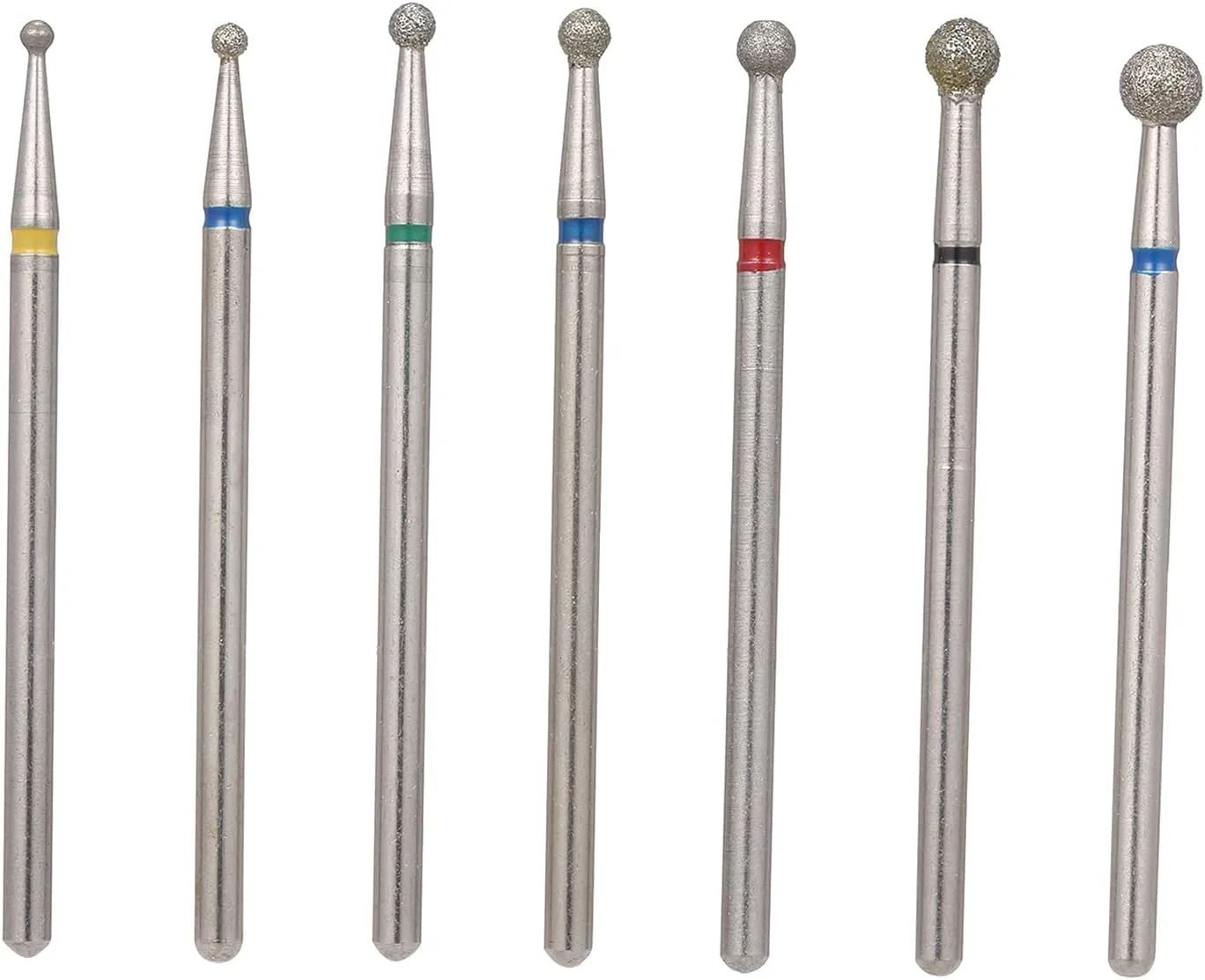 ست ۷ عددی سر سوهان الماسه برقی ناخن Labymos، فرزهای سنگ زنی برای پدیکور، مانیکور، ابزارهای فایلینگ کوتیکول ناخن