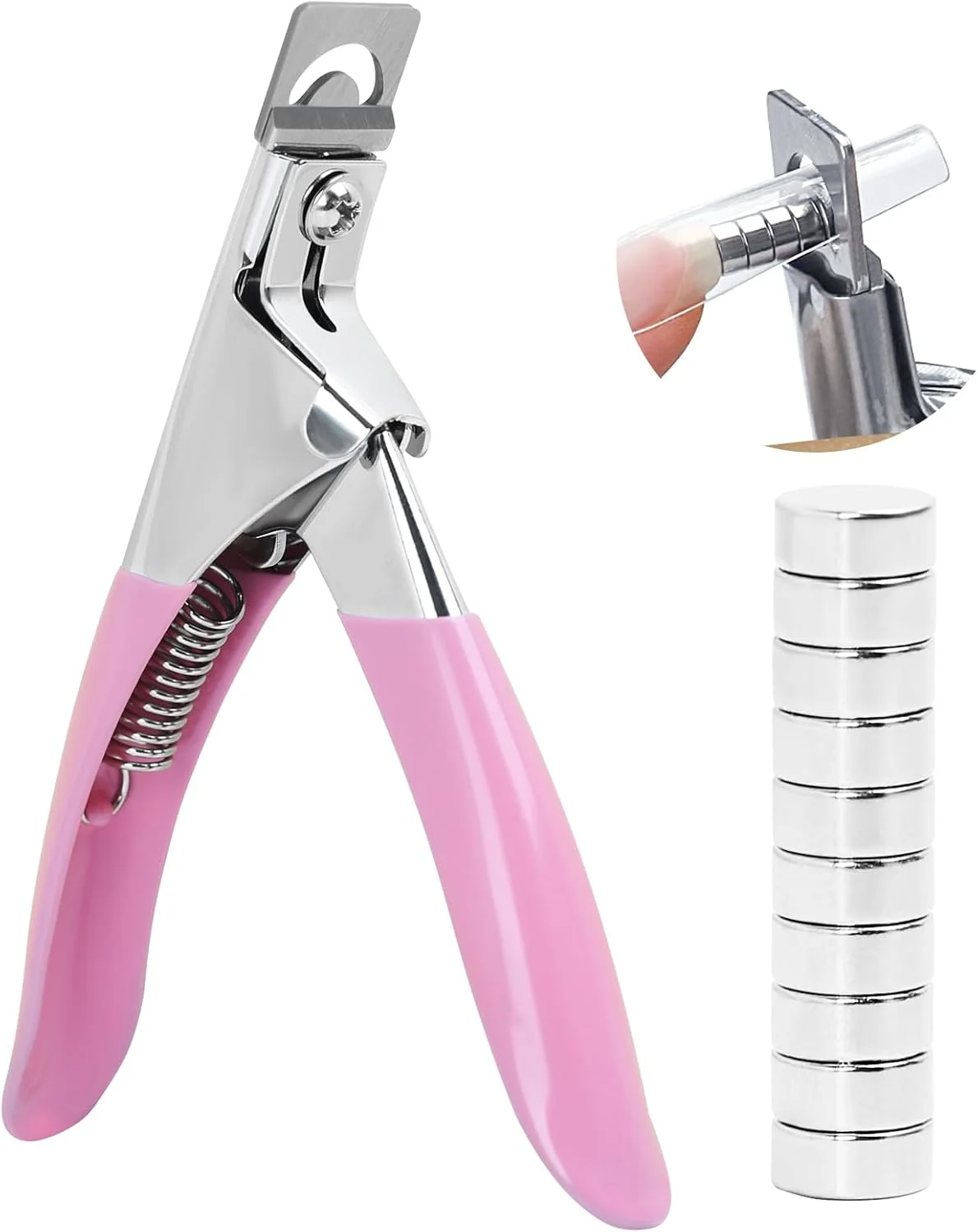 ناخن گیر اکریلیک C12rtive با آهنربا، ناخن گیر برای نوک ناخن مصنوعی، کاتر ناخن اکریلیک با آهنرباهای سایزر 10 عددی، ابزار مانیکور برای سالن یا هنر ناخن خانگی (صورتی) ناخن گیر اکریلیک C12rtive با آهنربا، ناخن گیر برای نوک ناخن مصنوعی، کاتر ناخن اکریلیک با آهنرباهای سایزر 10 عددی، ابزار مانیکور برای سالن یا هنر ناخن خانگی (صورتی)