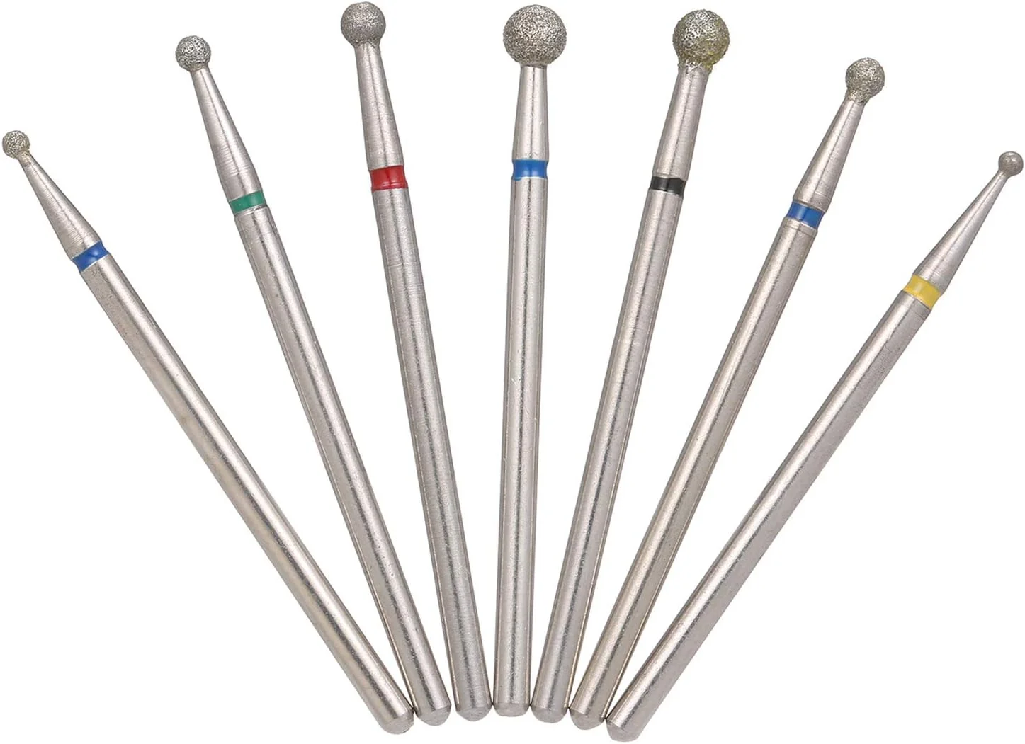 ست ۷ عددی سر سوهان الماسه برقی ناخن Labymos، فرزهای سنگ زنی برای پدیکور، مانیکور، ابزارهای فایلینگ کوتیکول ناخن