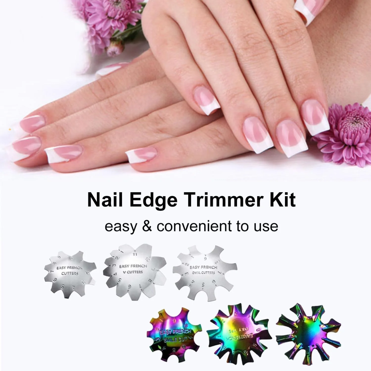 ست ابزار پیرایش لبه ناخن Labymos، ست قیچی ناخن، ابزار ژل ناخن اکریلیک برای ایجاد آسان راهنمای ناخن فرانسوی، خط لبخند، ابزار مانیکور طراحی ناخن