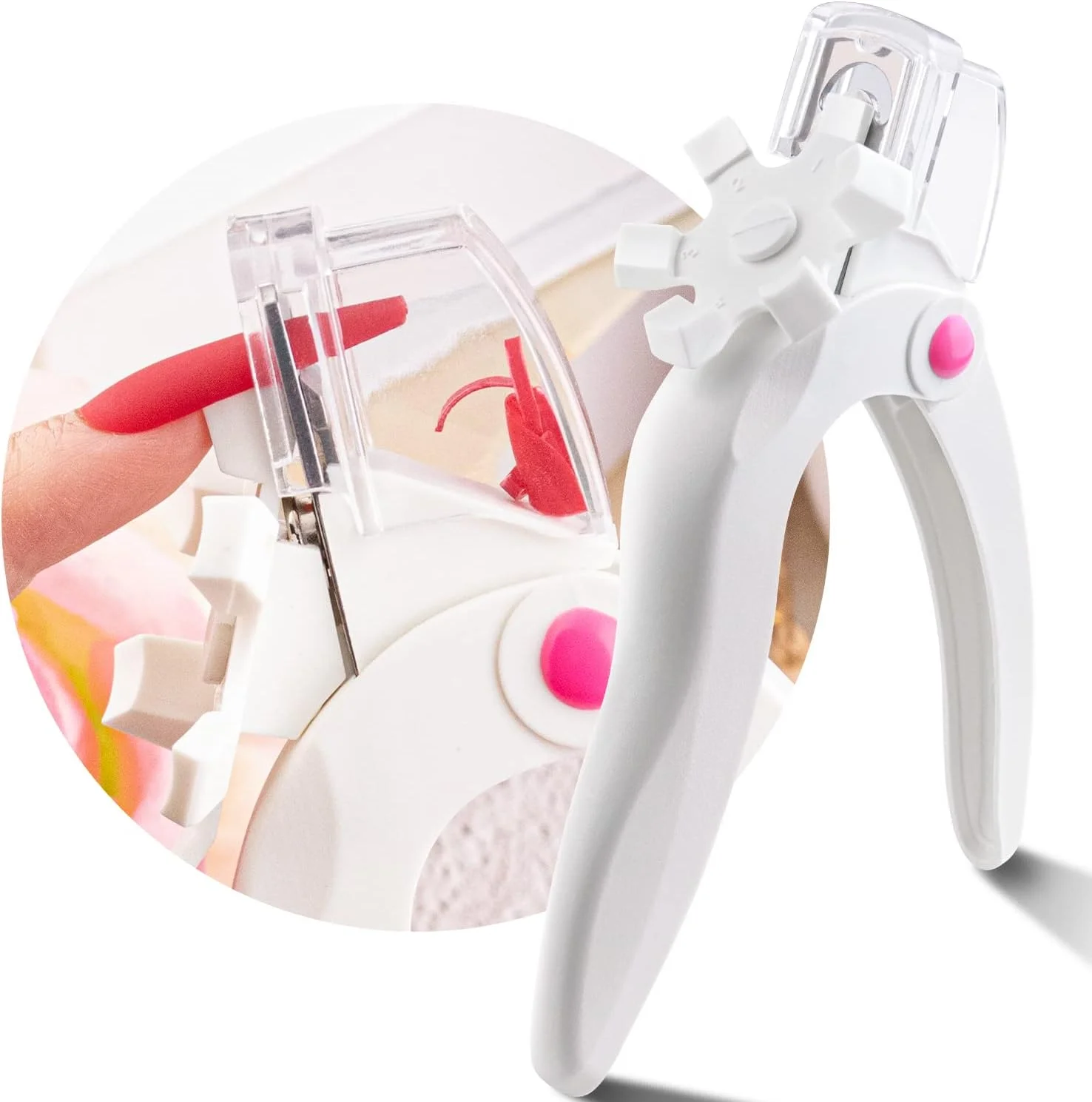 ناخن گیر اکریلیک قابل تنظیم Belleboost با سایزر و گیره، تیغه استیل ضد زنگ حرفه ای سفید، کاتر نوک ناخن، ابزار مانیکور برای هنر ناخن سالن و خانه ناخن گیر اکریلیک قابل تنظیم Belleboost با سایزر و گیره، تیغه استیل ضد زنگ حرفه ای سفید، کاتر نوک ناخن، ابزار مانیکور برای هنر ناخن سالن و خانه