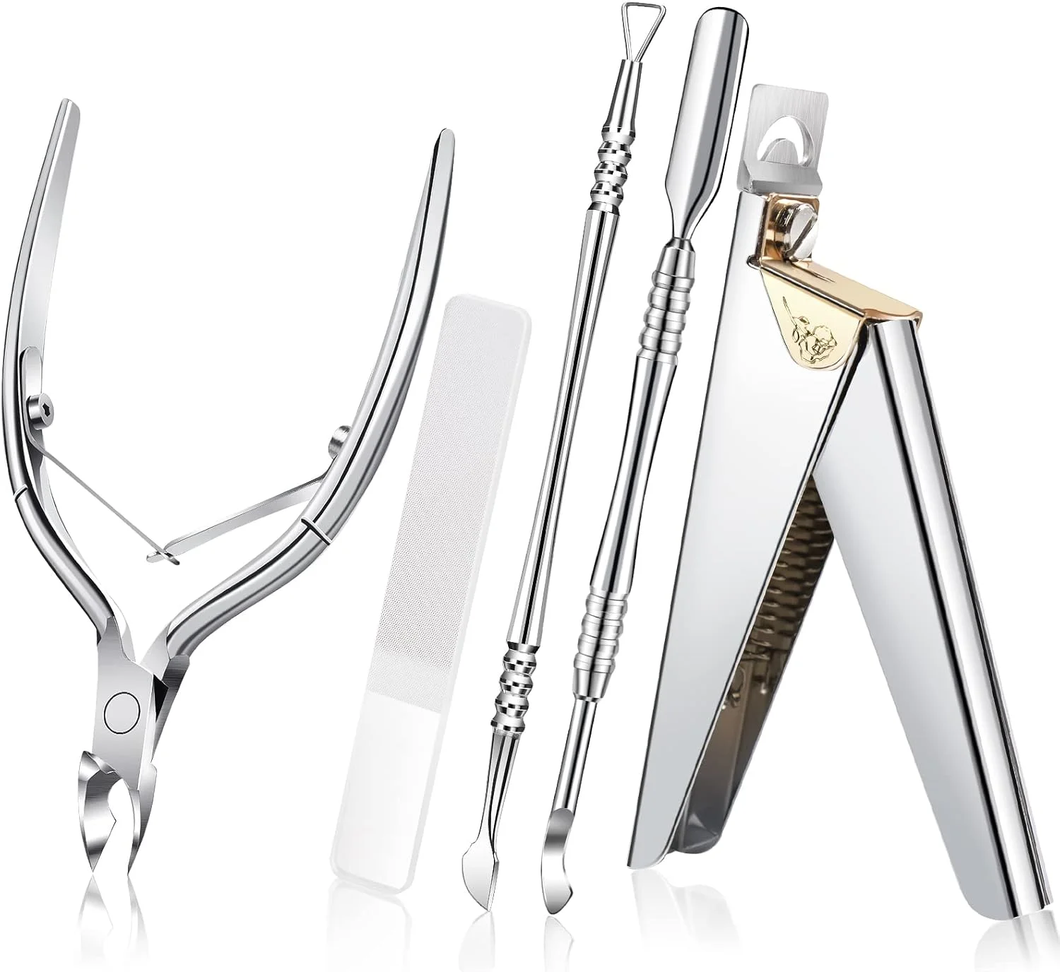 ست مانیکور ناخن اکریلیک 5 در 1 آله با سوهان ناخن شیشه ای، نیپر و پوشر کوتیکول و ریموور لاک ژل ناخن، ابزار حرفه ای مانیکور پدیکور برای ناخن های انگشتان دست و پا، نقره ای ست مانیکور ناخن اکریلیک 5 در 1 آله با سوهان ناخن شیشه ای، نیپر و پوشر کوتیکول و ریموور لاک ژل ناخن، ابزار حرفه ای مانیکور پدیکور برای ناخن های انگشتان دست و پا، نقره ای