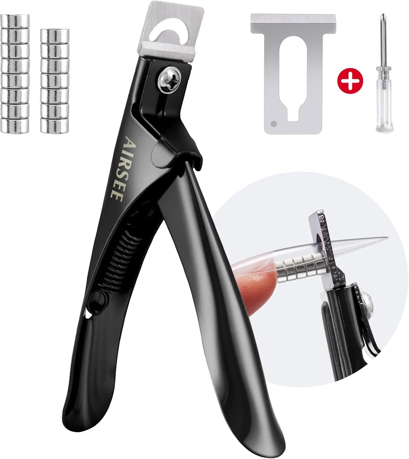 ناخن گیر اکریلیک حرفه ای AIRSEE با 15 آهنربا، کاتر ناخن مصنوعی و ناخن گیر برای مانیکور ناخن مصنوعی، ابزار هنری ناخن، مناسب برای استفاده خانگی، مشکی ناخن گیر اکریلیک حرفه ای AIRSEE با 15 آهنربا، کاتر ناخن مصنوعی و ناخن گیر برای مانیکور ناخن مصنوعی، ابزار هنری ناخن، مناسب برای استفاده خانگی، مشکی