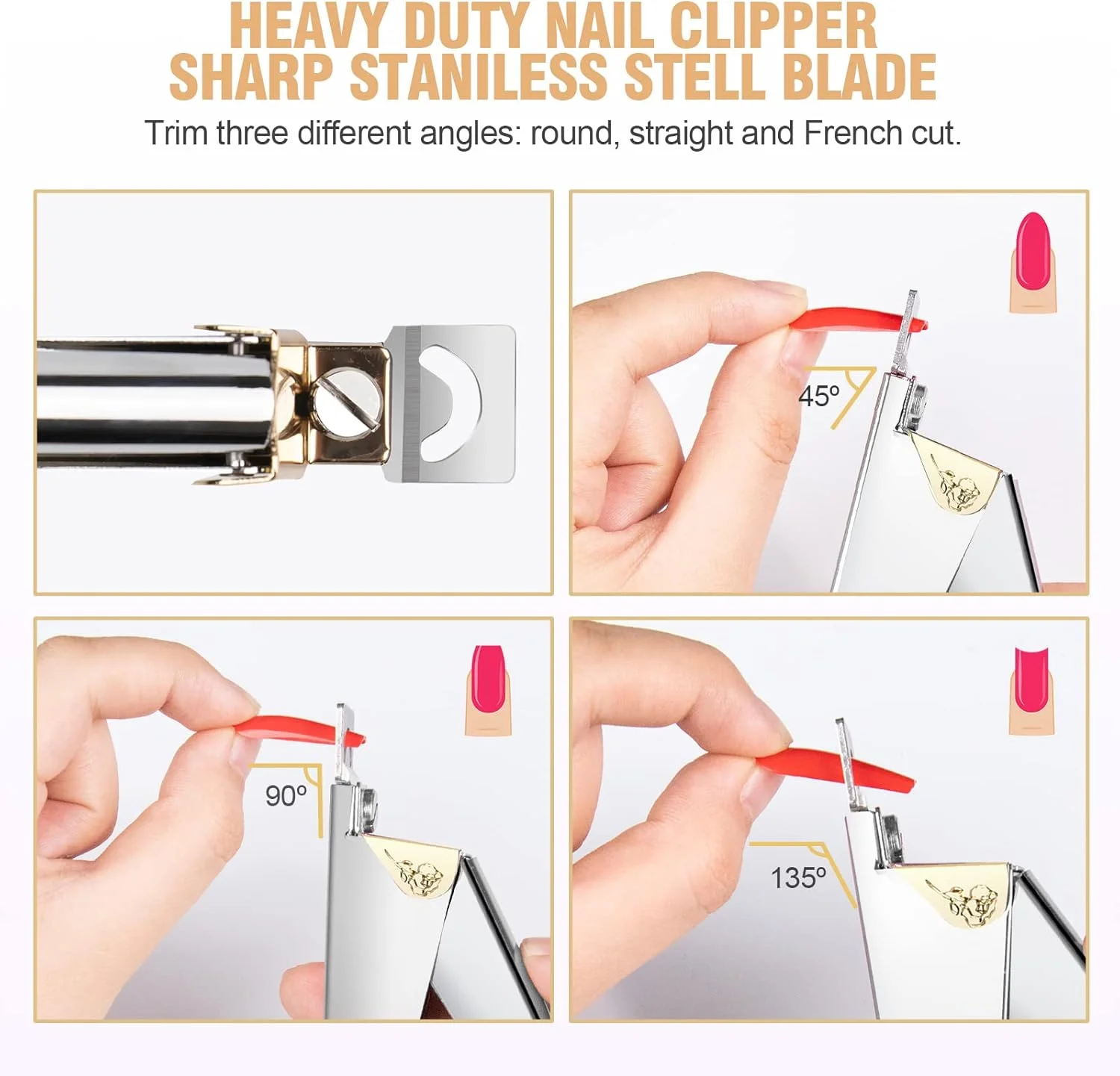 ست مانیکور ناخن اکریلیک 5 در 1 آله با سوهان ناخن شیشه ای، نیپر و پوشر کوتیکول و ریموور لاک ژل ناخن، ابزار حرفه ای مانیکور پدیکور برای ناخن های انگشتان دست و پا، نقره ای