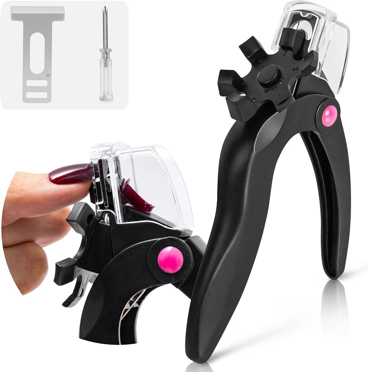 ناخن گیر AIRSEE برای ناخن های اکریلیک با سایزر و گیره، کاتر نوک ناخن قابل تنظیم با صفحه اندازه گیری طول، تریمر مصنوعی ناخن های مصنوعی، ابزار مانیکور خانگی سالن ناخن - مشکی ناخن گیر AIRSEE برای ناخن های اکریلیک با سایزر و گیره، کاتر نوک ناخن قابل تنظیم با صفحه اندازه گیری طول، تریمر مصنوعی ناخن های مصنوعی، ابزار مانیکور خانگی سالن ناخن - مشکی