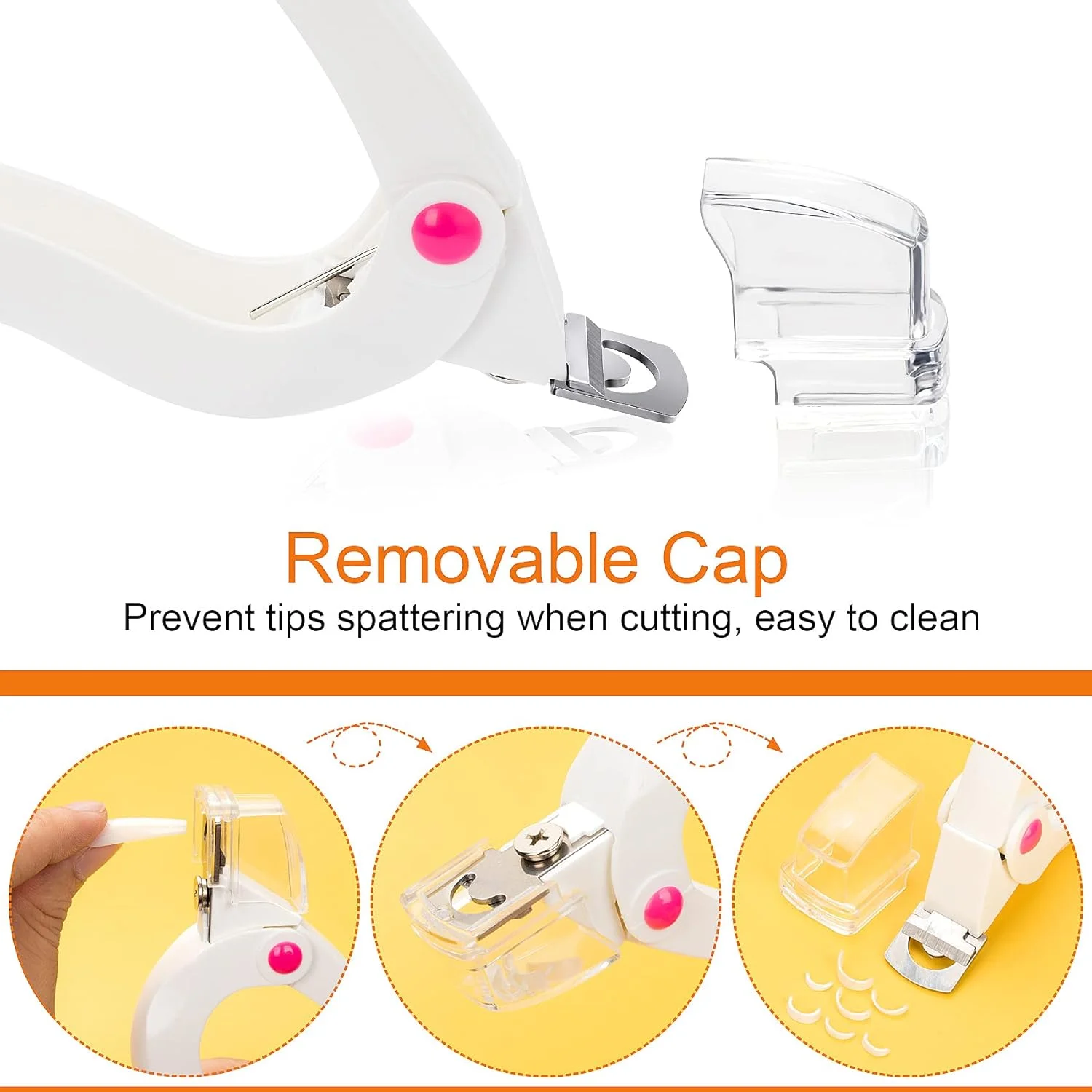 ست 2 عددی ناخن گیر اکریلیک ANCIRS، ناخن گیر استیل ضد زنگ قابل تنظیم، کاتر نوک ناخن مصنوعی برای پروژه مانیکور ناخن مصنوعی - سفید و مشکی ست 2 عددی ناخن گیر اکریلیک ANCIRS، ناخن گیر استیل ضد زنگ قابل تنظیم، کاتر نوک ناخن مصنوعی برای پروژه مانیکور ناخن مصنوعی - سفید و مشکی