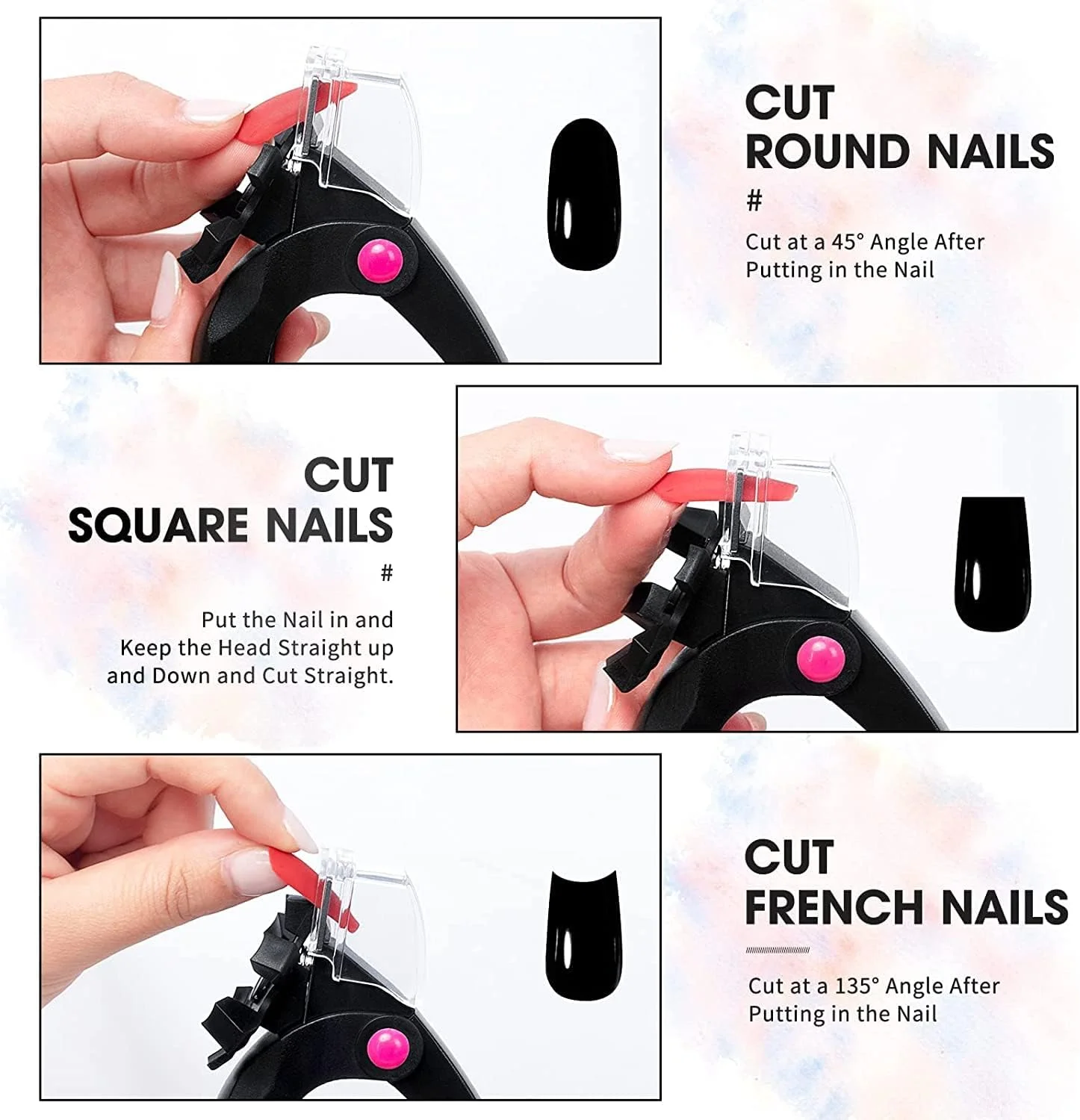 ناخن گیر با نوک قابل تنظیم، ابزار برش ناخن مصنوعی، قیچی برای مانیکور و پدیکور