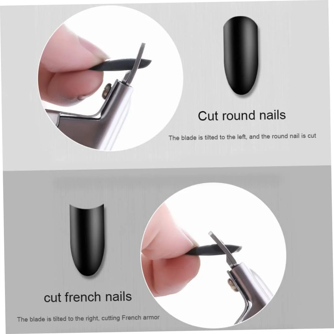 ناخن گیر اکریلیک، قیچی استیل برای نوک ناخن مصنوعی U شکل، رنگ رزی، مناسب برای استفاده خانگی