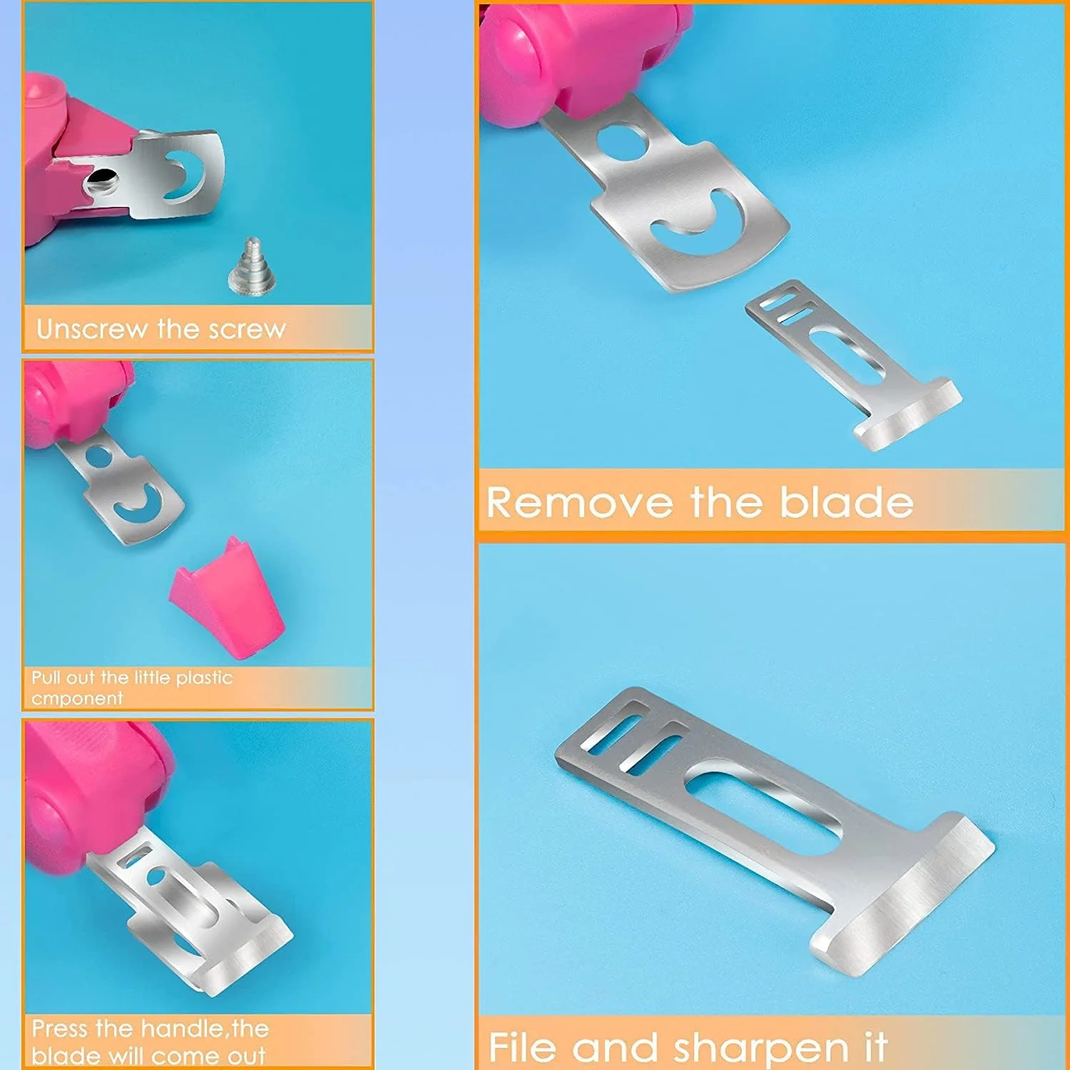 ناخن گیر حرفه ای اکریلیک، KASTWAVE 2 عدد ناخن گیر استیل ضد زنگ برای ابزار هنری ناخن های اکریلیک، برش دهنده نوک فرانسوی ناخن، تریمر حرفه ای نوک های مصنوعی (قرمز گل رز)