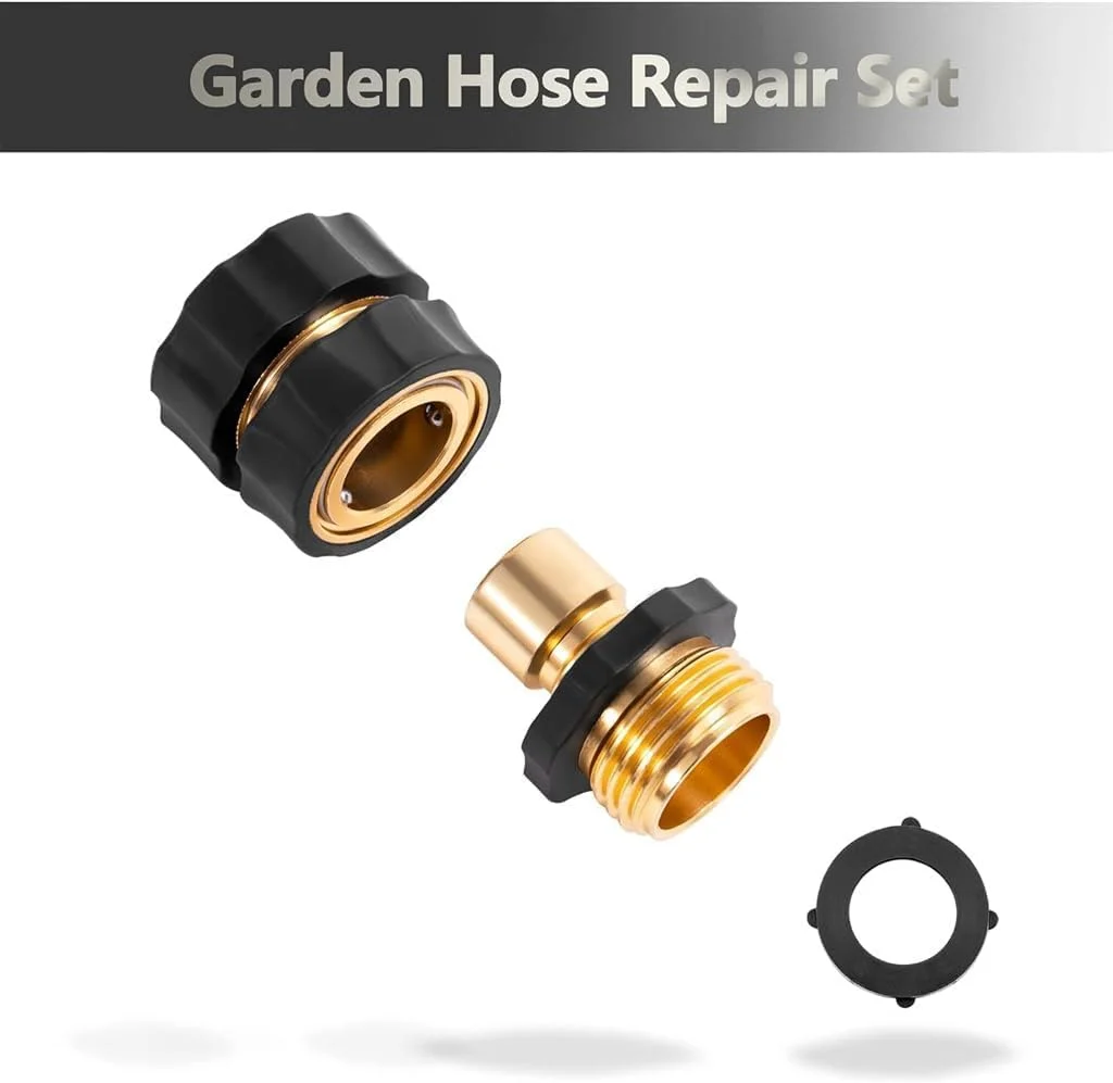 اتصالات سریع شلنگ باغ KASTWAVE - 4 ست، 3/4 اینچ، نر دوبل، آب بند، اتصالات انتهایی شلنگ