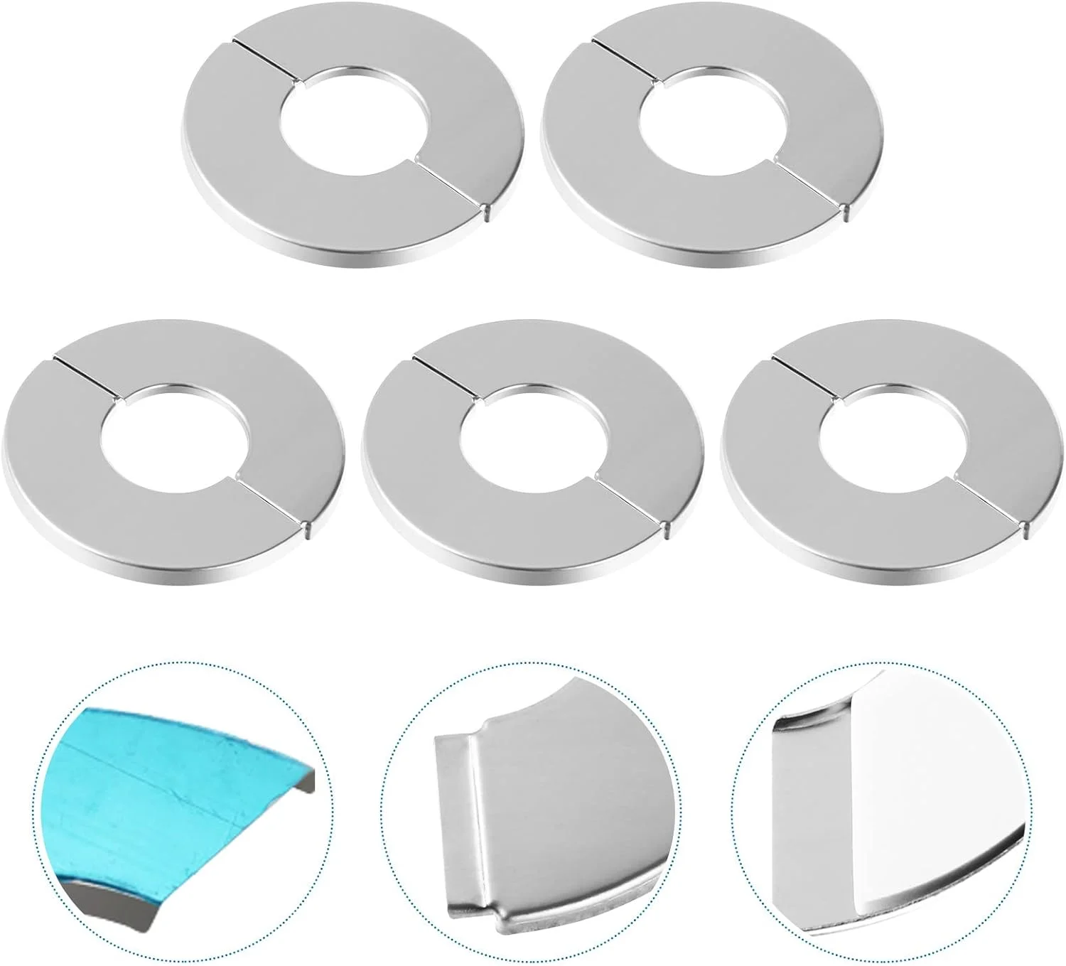 KASTWAVE 5 عدد روکش سوراخ دیوار لوله فولادی ضد زنگ لوازم جانبی پوشش لوله آب روکش دیوار لوله KASTWAVE 5 عدد روکش سوراخ دیوار لوله فولادی ضد زنگ لوازم جانبی پوشش لوله آب روکش دیوار لوله