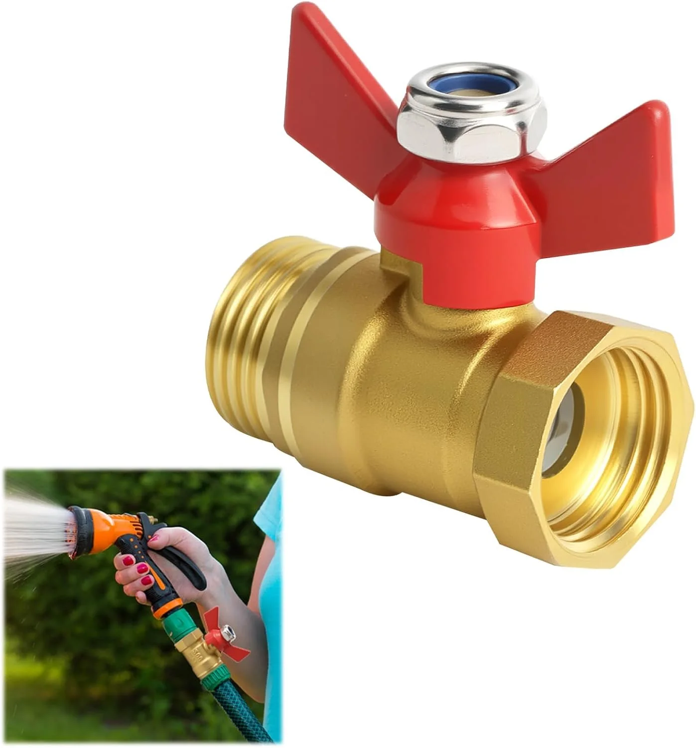 شیر توپی برنجی 1/2 اینچ با دسته پروانه ای برای شلنگ باغ - صمام کروی نحاسی 1/2 بوصة | اتصال سریع و شیر قطع و وصل خطی برای کنترل جریان آب برای شیر آب و مخزن آب شیر توپی برنجی 1/2 اینچ با دسته پروانه ای برای شلنگ باغ - صمام کروی نحاسی 1/2 بوصة | اتصال سریع و شیر قطع و وصل خطی برای کنترل جریان آب برای شیر آب و مخزن آب