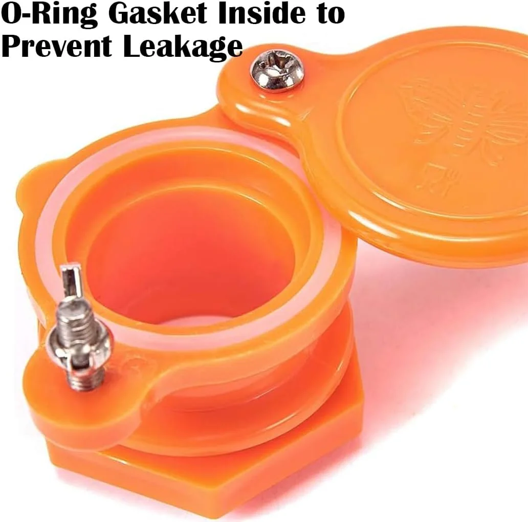 دریچه عسل HONEY LAKE، 2 عددی، دریچه بادوام نارنجی برای تجهیزات استخراج عسل، شیر استخراج عسل، لوازم زنبورداری، ابزار زنبورداری، تجهیزات زنبورداری برای زنبوردار مبتدی