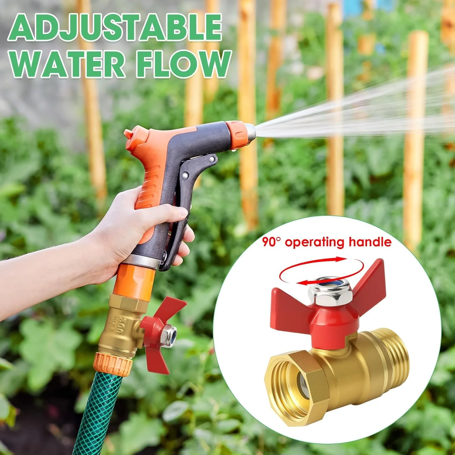 شیر توپی برنجی 1/2 اینچ با دسته پروانه ای برای شلنگ باغ - صمام کروی نحاسی 1/2 بوصة | اتصال سریع و شیر قطع و وصل خطی برای کنترل جریان آب برای شیر آب و مخزن آب شیر توپی برنجی 1/2 اینچ با دسته پروانه ای برای شلنگ باغ - صمام کروی نحاسی 1/2 بوصة | اتصال سریع و شیر قطع و وصل خطی برای کنترل جریان آب برای شیر آب و مخزن آب