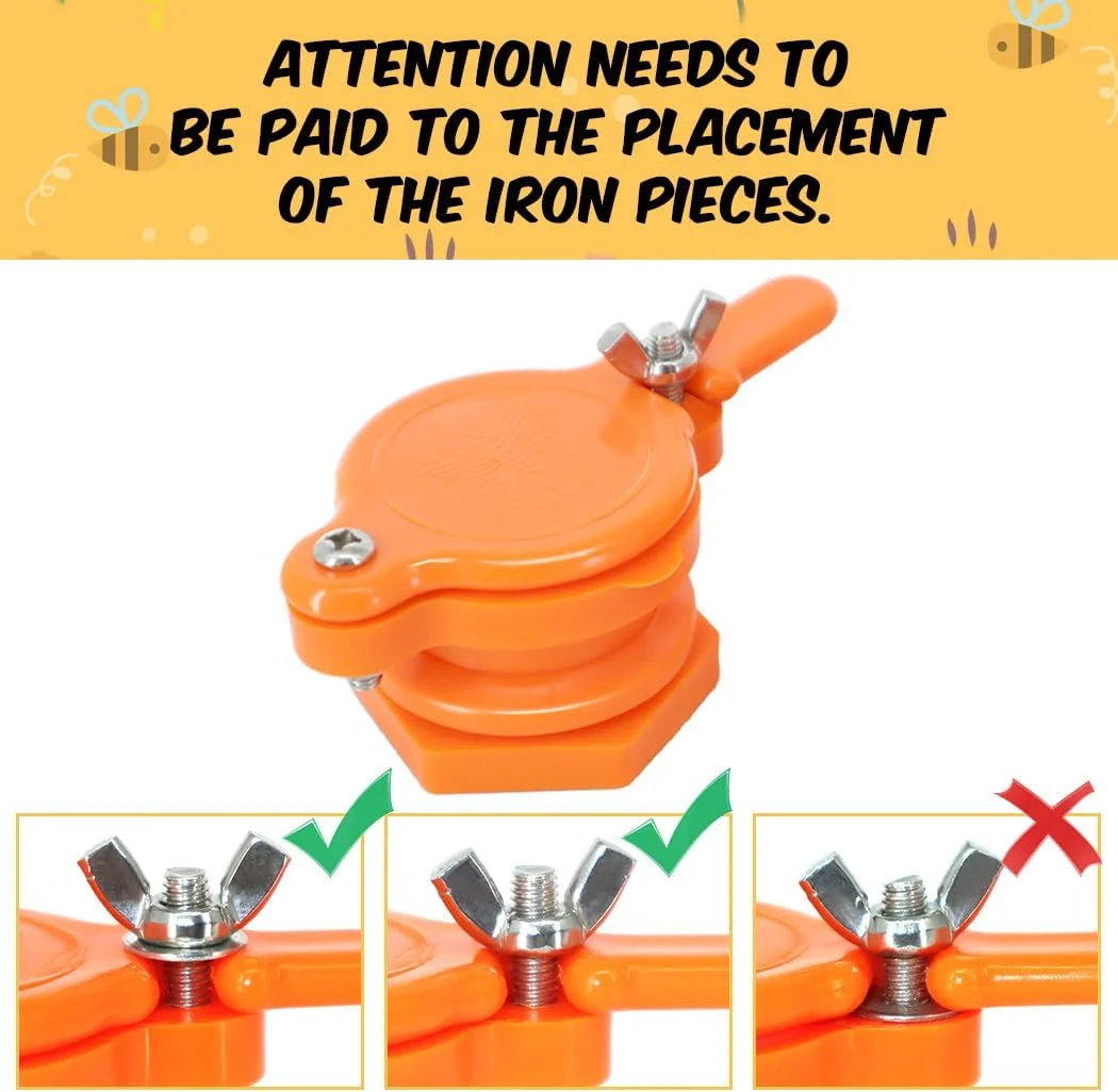 دریچه عسل HONEY LAKE، 2 عددی، دریچه بادوام نارنجی برای تجهیزات استخراج عسل، شیر استخراج عسل، لوازم زنبورداری، ابزار زنبورداری، تجهیزات زنبورداری برای زنبوردار مبتدی