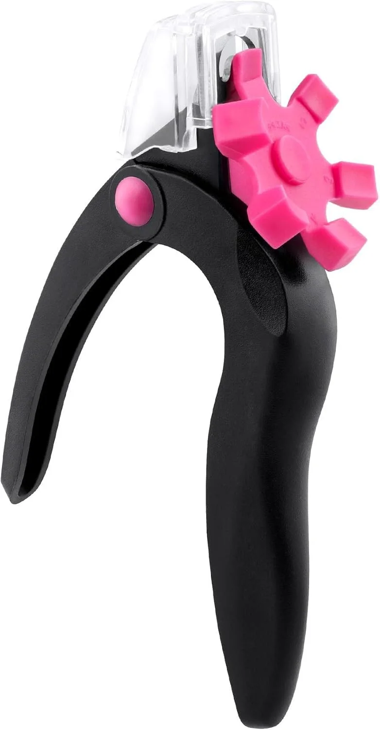 ناخن گیر حرفه ای اکریلیک Mxxipp، ناخن گیر استیل ضد زنگ قابل تنظیم، ناخن گیر مصنوعی با 3 زاویه برش برای مانیکور سالن خانگی - مشکی صورتی