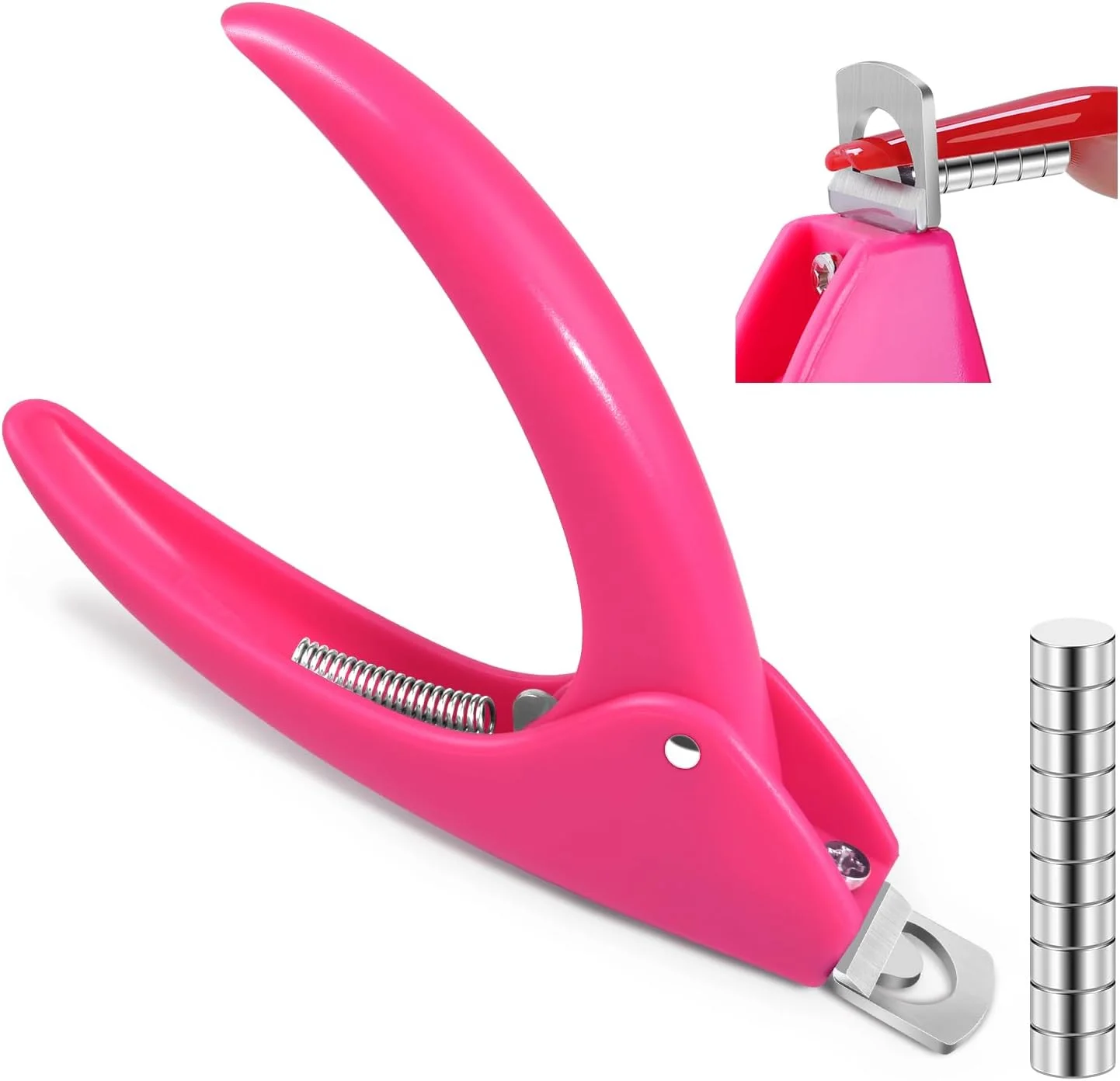 ناخن گیر اکریلیک MORGLES با سایزر آهنربایی، ناخن گیر برای نوک ناخن با اندازه گیری طول، ناخن گیر مغناطیسی حرفه ای برای سالن، خانه، و علاقه مندان به هنر ناخن