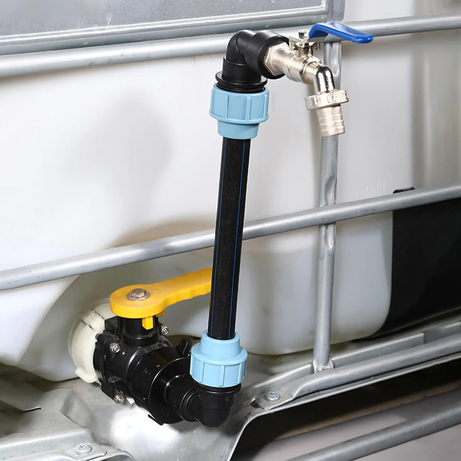 اتصالات مخزن تات کینگریوز | شیر خروجی مخزن 3/4 اینچی با شلنگ اکستنشن، اتصالات شیر سطل آب برای آبیاری کشاورزی و ذخیره مایعات صنعتی اتصالات مخزن تات کینگریوز | شیر خروجی مخزن 3/4 اینچی با شلنگ اکستنشن، اتصالات شیر سطل آب برای آبیاری کشاورزی و ذخیره مایعات صنعتی