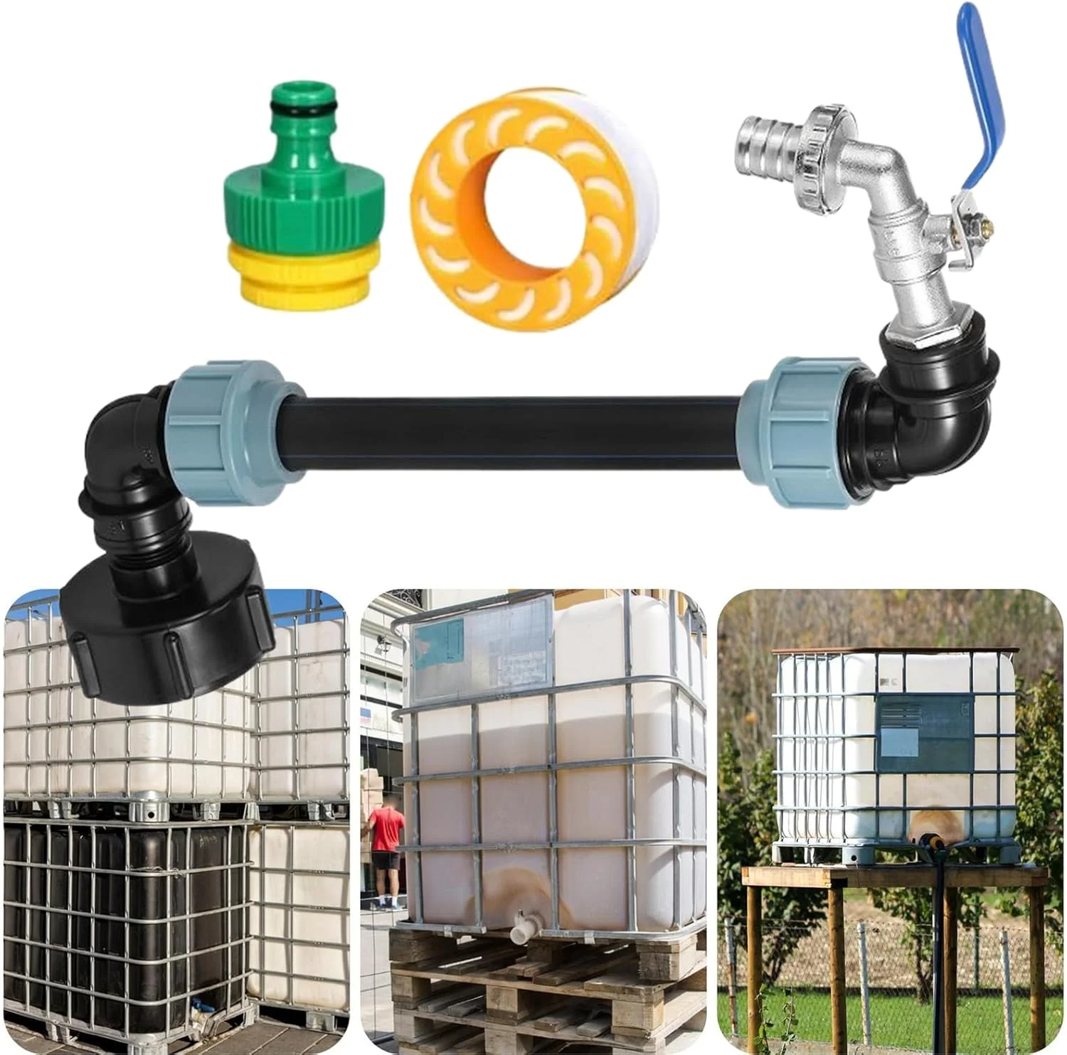 اتصالات مخزن تات کینگریوز | شیر خروجی مخزن 3/4 اینچی با شلنگ اکستنشن، اتصالات شیر سطل آب برای آبیاری کشاورزی و ذخیره مایعات صنعتی اتصالات مخزن تات کینگریوز | شیر خروجی مخزن 3/4 اینچی با شلنگ اکستنشن، اتصالات شیر سطل آب برای آبیاری کشاورزی و ذخیره مایعات صنعتی