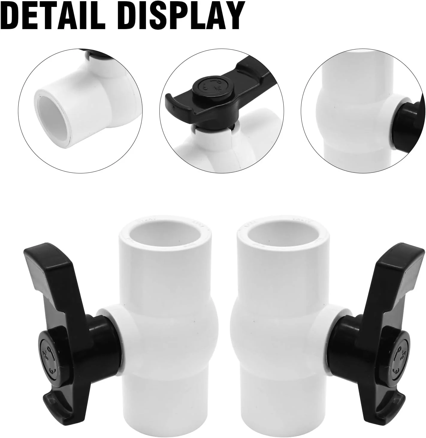 شیر توپی پی وی سی ZUDKSUY، 6 عددی، 1/2 اینچ، شیر قطع و وصل لوله آب با دسته T مشکی برای خطوط تامین آب سرد، سیستم اتصالات لوله آبیاری، تجهیزات استخر، دارای رتبه 150 PSI، سوکت 1/2 اینچ شیر توپی پی وی سی ZUDKSUY، 6 عددی، 1/2 اینچ، شیر قطع و وصل لوله آب با دسته T مشکی برای خطوط تامین آب سرد، سیستم اتصالات لوله آبیاری، تجهیزات استخر، دارای رتبه 150 PSI، سوکت 1/2 اینچ