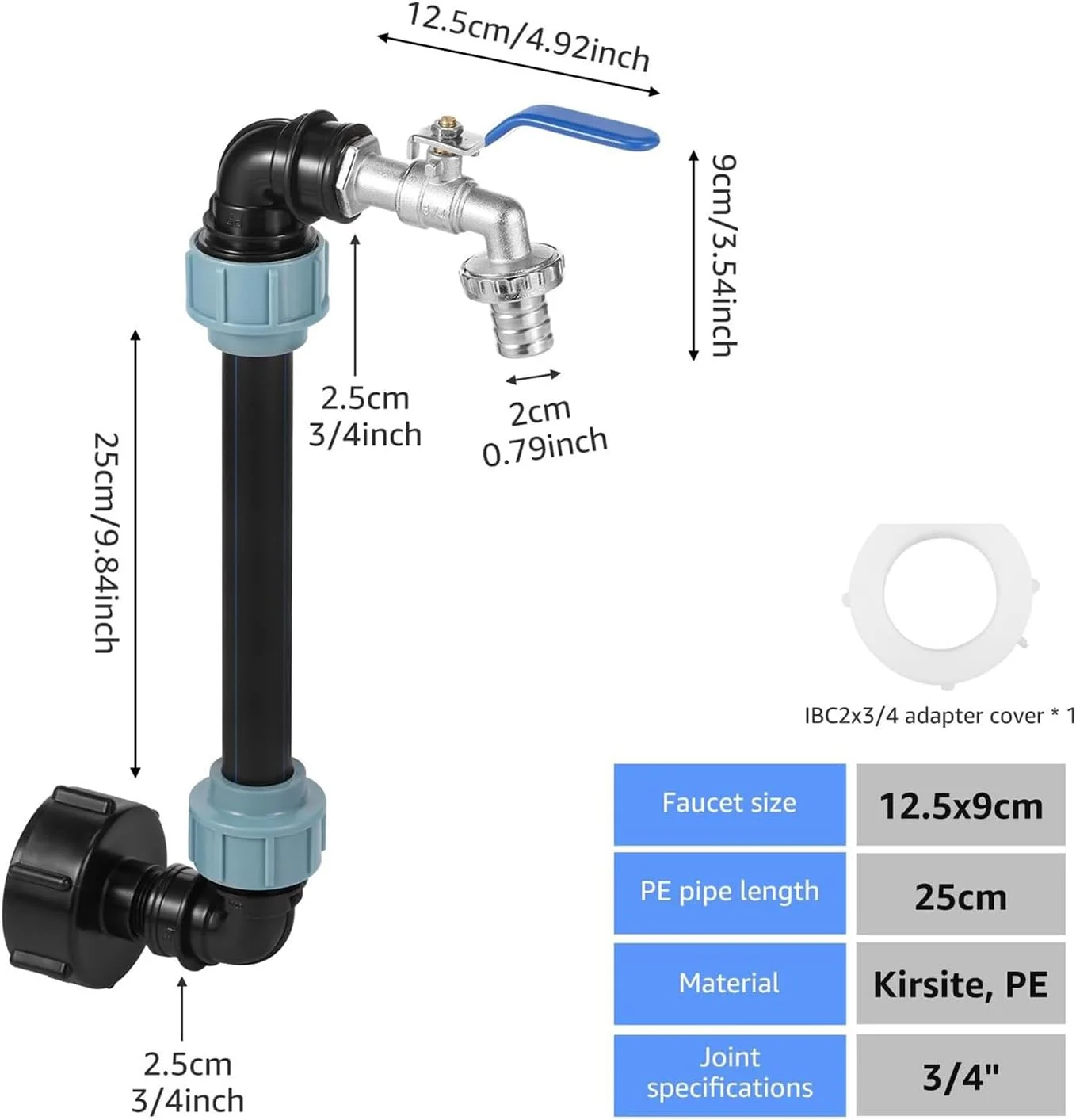 اتصالات مخزن تات کینگریوز | شیر خروجی مخزن 3/4 اینچی با شلنگ اکستنشن، اتصالات شیر سطل آب برای آبیاری کشاورزی و ذخیره مایعات صنعتی اتصالات مخزن تات کینگریوز | شیر خروجی مخزن 3/4 اینچی با شلنگ اکستنشن، اتصالات شیر سطل آب برای آبیاری کشاورزی و ذخیره مایعات صنعتی