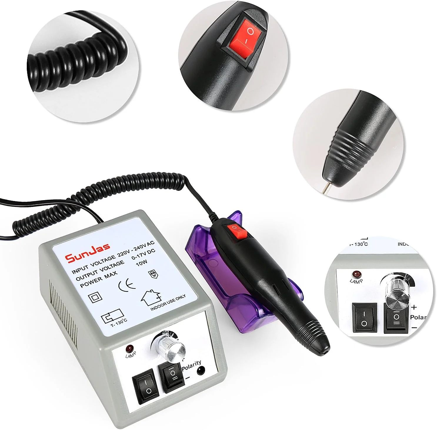 دستگاه مانیکور و پدیکور برقی سان جاز، ست سوهان برقی ناخن، 20000 دور در دقیقه، مناسب برای استودیو ناخن و استفاده شخصی دستگاه مانیکور و پدیکور برقی سان جاز، ست سوهان برقی ناخن، 20000 دور در دقیقه، مناسب برای استودیو ناخن و استفاده شخصی