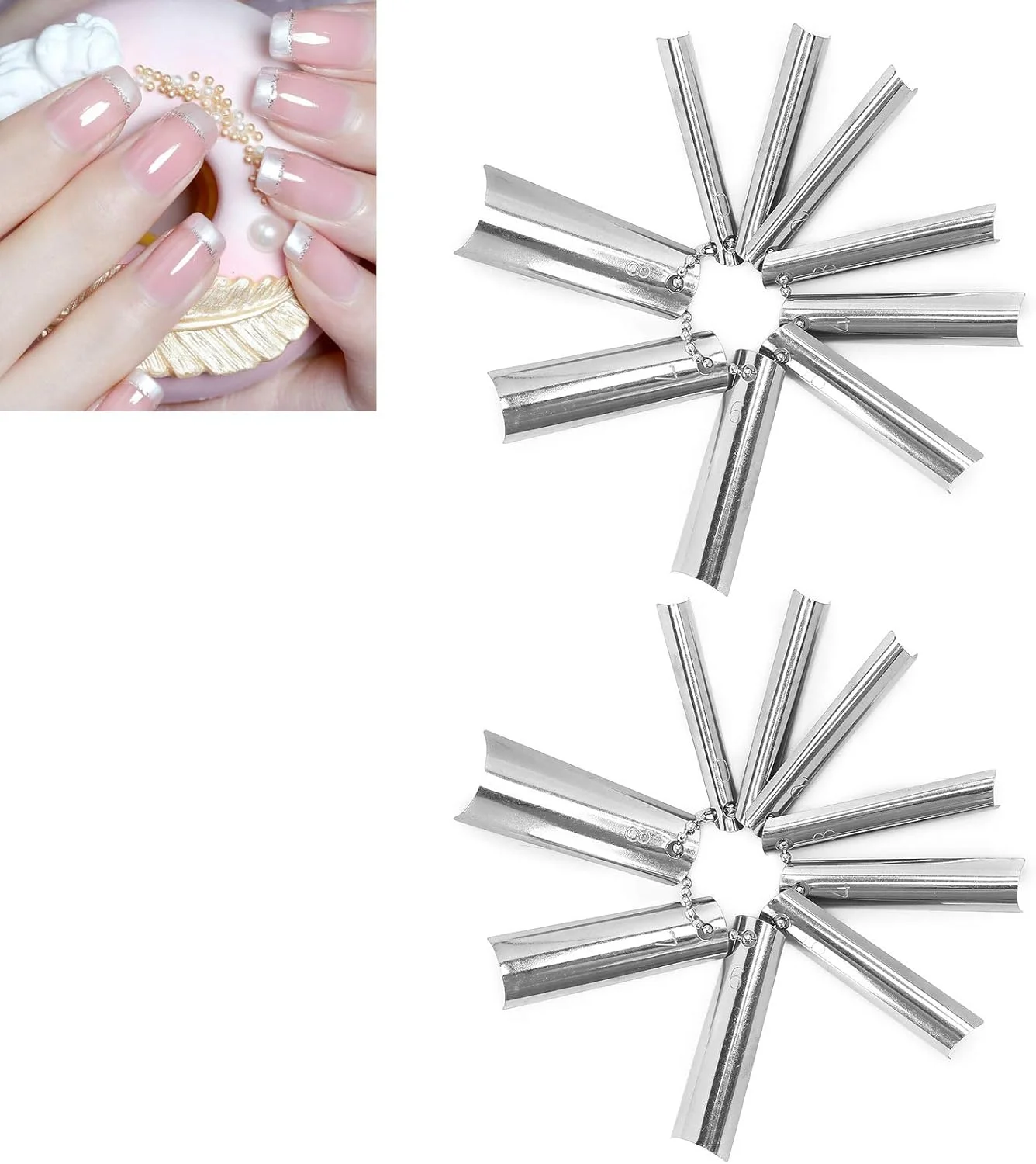 ست ابزار برش ناخن YUYTE، شامل 18 عدد تیپ فرنچ مانیکور در 9 سایز مختلف، ابزار برش تک تیپ، تریمر ناخن با شکل C عمیق، ابزار مانیکور فرانسوی ست ابزار برش ناخن YUYTE، شامل 18 عدد تیپ فرنچ مانیکور در 9 سایز مختلف، ابزار برش تک تیپ، تریمر ناخن با شکل C عمیق، ابزار مانیکور فرانسوی