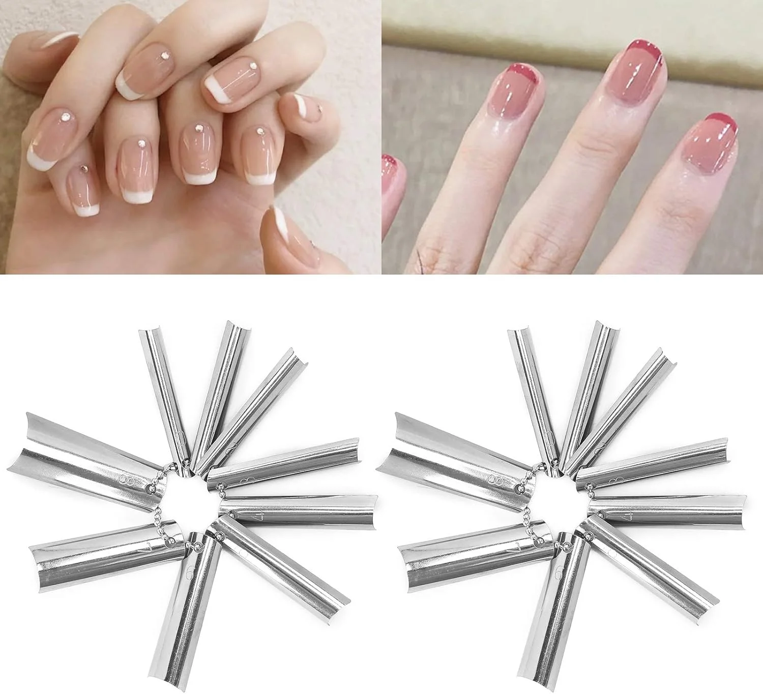 ست ابزار برش ناخن YUYTE، شامل 18 عدد تیپ فرنچ مانیکور در 9 سایز مختلف، ابزار برش تک تیپ، تریمر ناخن با شکل C عمیق، ابزار مانیکور فرانسوی ست ابزار برش ناخن YUYTE، شامل 18 عدد تیپ فرنچ مانیکور در 9 سایز مختلف، ابزار برش تک تیپ، تریمر ناخن با شکل C عمیق، ابزار مانیکور فرانسوی