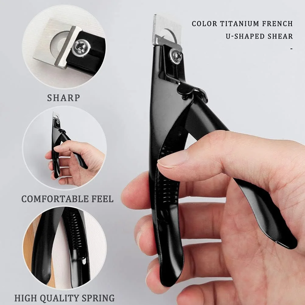 ناخن گیر مصنوعی حرفه ای SUMAJU برای ناخن های اکریلیک، ابزار مانیکور ناخن گیر مشکی برای هنر ناخن سالن و منزل ناخن گیر مصنوعی حرفه ای SUMAJU برای ناخن های اکریلیک، ابزار مانیکور ناخن گیر مشکی برای هنر ناخن سالن و منزل