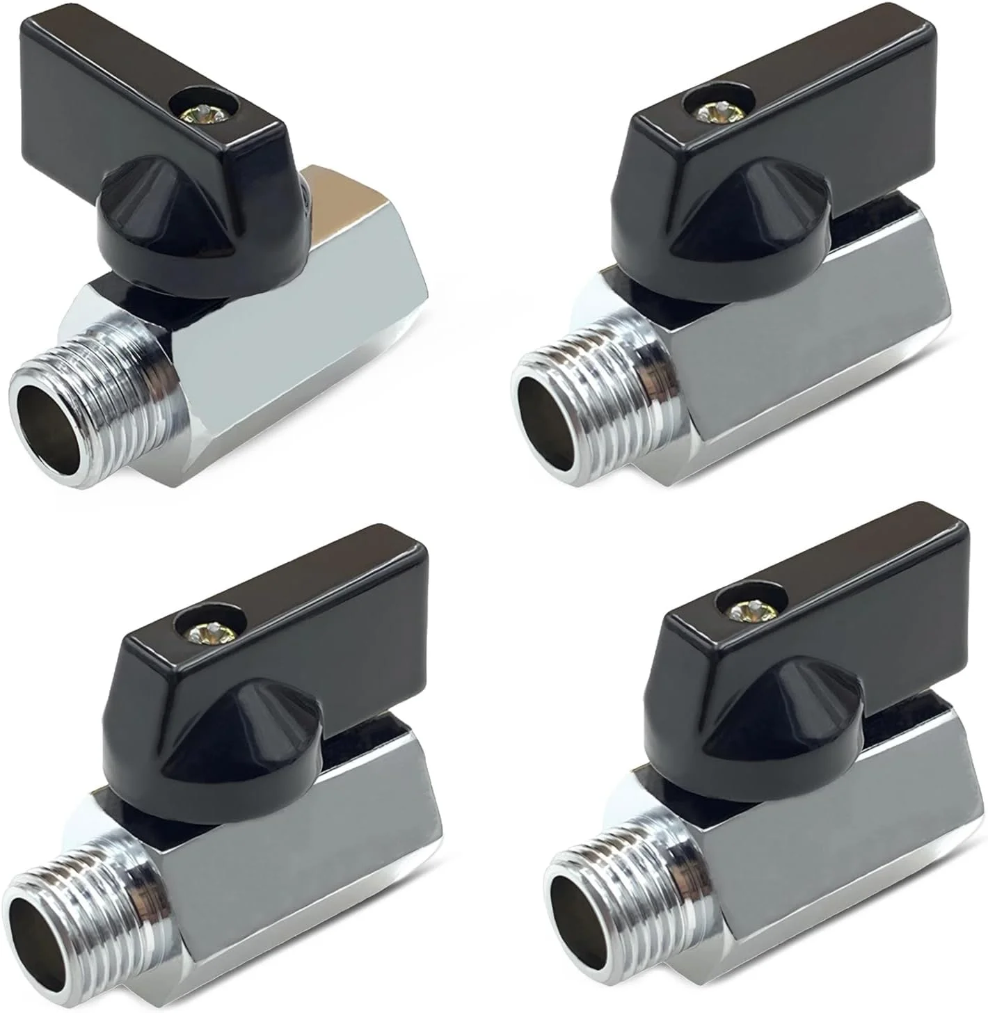 مجموعه 4 عددی شیر توپی 1/2 اینچ، شیر قطع کن 1/2 اینچ شیر توپی 1/2 اینچ نر x 1/2 اینچ ماده، شیر قطع کن مینی با دسته، سوئیچ شیر بالونی برای تنظیم کننده های صرفه جویی در آب مجموعه 4 عددی شیر توپی 1/2 اینچ، شیر قطع کن 1/2 اینچ شیر توپی 1/2 اینچ نر x 1/2 اینچ ماده، شیر قطع کن مینی با دسته، سوئیچ شیر بالونی برای تنظیم کننده های صرفه جویی در آب