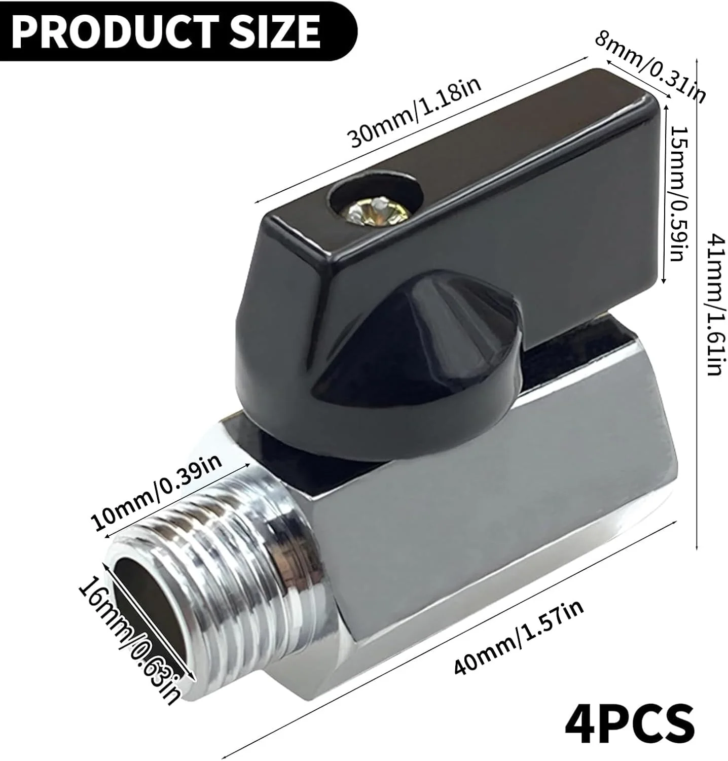 مجموعه 4 عددی شیر توپی 1/2 اینچ، شیر قطع کن 1/2 اینچ شیر توپی 1/2 اینچ نر x 1/2 اینچ ماده، شیر قطع کن مینی با دسته، سوئیچ شیر بالونی برای تنظیم کننده های صرفه جویی در آب مجموعه 4 عددی شیر توپی 1/2 اینچ، شیر قطع کن 1/2 اینچ شیر توپی 1/2 اینچ نر x 1/2 اینچ ماده، شیر قطع کن مینی با دسته، سوئیچ شیر بالونی برای تنظیم کننده های صرفه جویی در آب