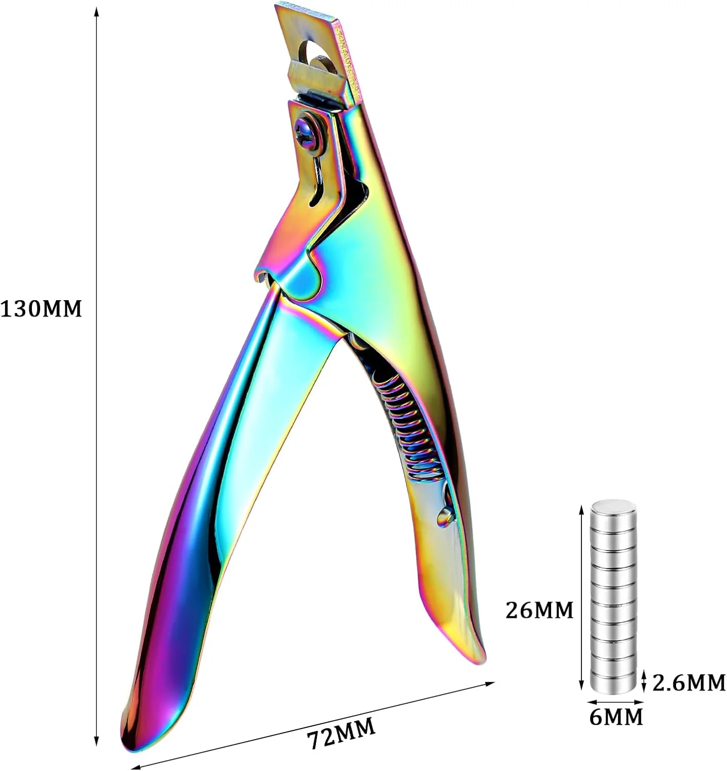 ناخن گیر مصنوعی اکریلیک حرفه ای با آهنربا، کاتر ناخن با اندازه گیری طول، ابزار مانیکور هدیه برای سالن و منزل، رنگی ناخن گیر مصنوعی اکریلیک حرفه ای با آهنربا، کاتر ناخن با اندازه گیری طول، ابزار مانیکور هدیه برای سالن و منزل، رنگی
