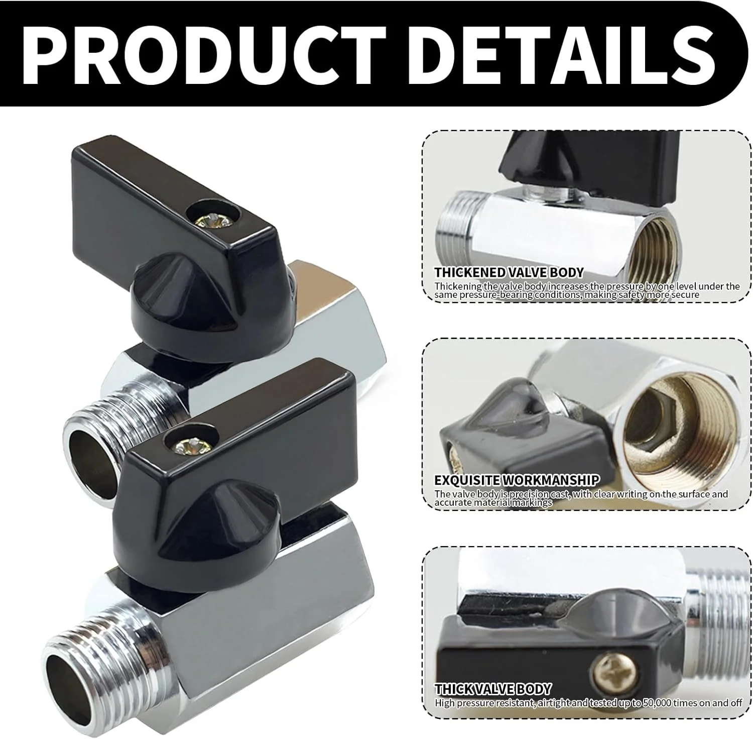 مجموعه 4 عددی شیر توپی 1/2 اینچ، شیر قطع کن 1/2 اینچ شیر توپی 1/2 اینچ نر x 1/2 اینچ ماده، شیر قطع کن مینی با دسته، سوئیچ شیر بالونی برای تنظیم کننده های صرفه جویی در آب مجموعه 4 عددی شیر توپی 1/2 اینچ، شیر قطع کن 1/2 اینچ شیر توپی 1/2 اینچ نر x 1/2 اینچ ماده، شیر قطع کن مینی با دسته، سوئیچ شیر بالونی برای تنظیم کننده های صرفه جویی در آب