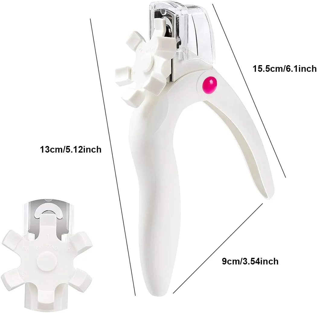 ناخن گیر اکرلیک SEIWEI، یک عدد، کاتر نوک ناخن استیل ضد زنگ، قیچی ناخن مصنوعی ژلی، تریمر لبه کوتیکول ناخن قابل تنظیم، ابزار مانیکور هنر ناخن (سفید)