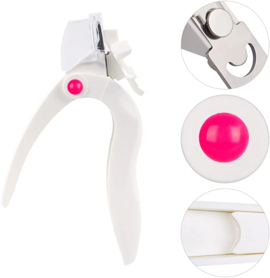 ناخن گیر اکرلیک SEIWEI، یک عدد، کاتر نوک ناخن استیل ضد زنگ، قیچی ناخن مصنوعی ژلی، تریمر لبه کوتیکول ناخن قابل تنظیم، ابزار مانیکور هنر ناخن (سفید)