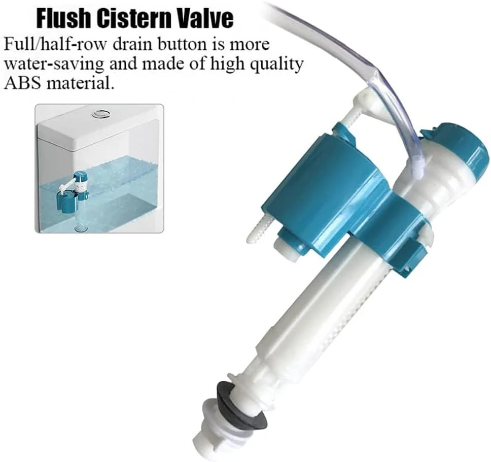 شیر ورودی از پایین مخزن توالت TERRIFI - اتصالات مخزن آب، جنس ABS - شیر پرکن قابل تنظیم برای حمام، صرفه جویی در آب بی صدا، نصب آسان (1/2 اینچ) شیر ورودی از پایین مخزن توالت TERRIFI - اتصالات مخزن آب، جنس ABS - شیر پرکن قابل تنظیم برای حمام، صرفه جویی در آب بی صدا، نصب آسان (1/2 اینچ)