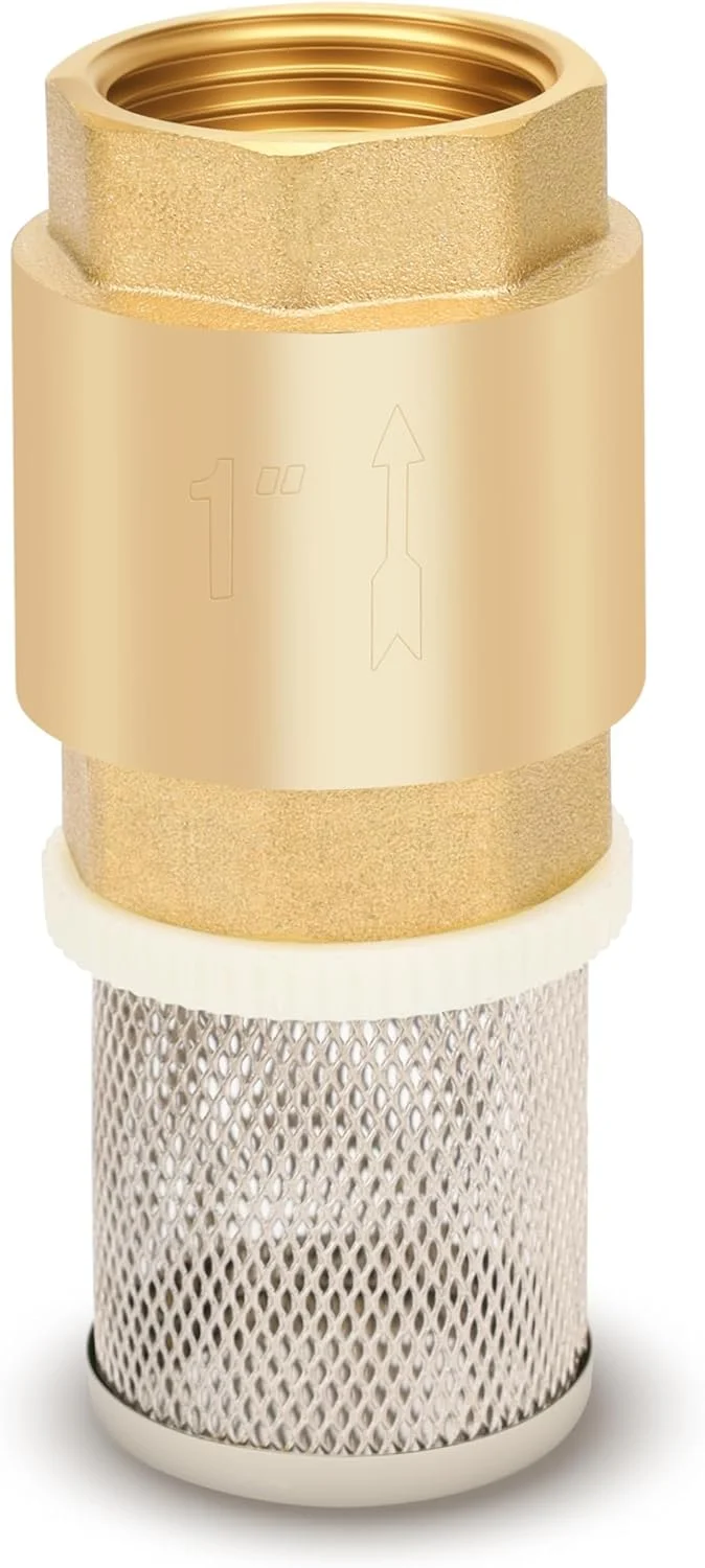 شیر خودکار برنجی، شیر زیرآبی پمپ آب، شیرهای یک طرفه عمودی فنری بدون برگشت با فیلتر، حذف ناخالصی ها، برای پمپ های آب، سیستم های آبیاری، لوله کشی صنعتی برای اتصال، DN25 شیر خودکار برنجی، شیر زیرآبی پمپ آب، شیرهای یک طرفه عمودی فنری بدون برگشت با فیلتر، حذف ناخالصی ها، برای پمپ های آب، سیستم های آبیاری، لوله کشی صنعتی برای اتصال، DN25