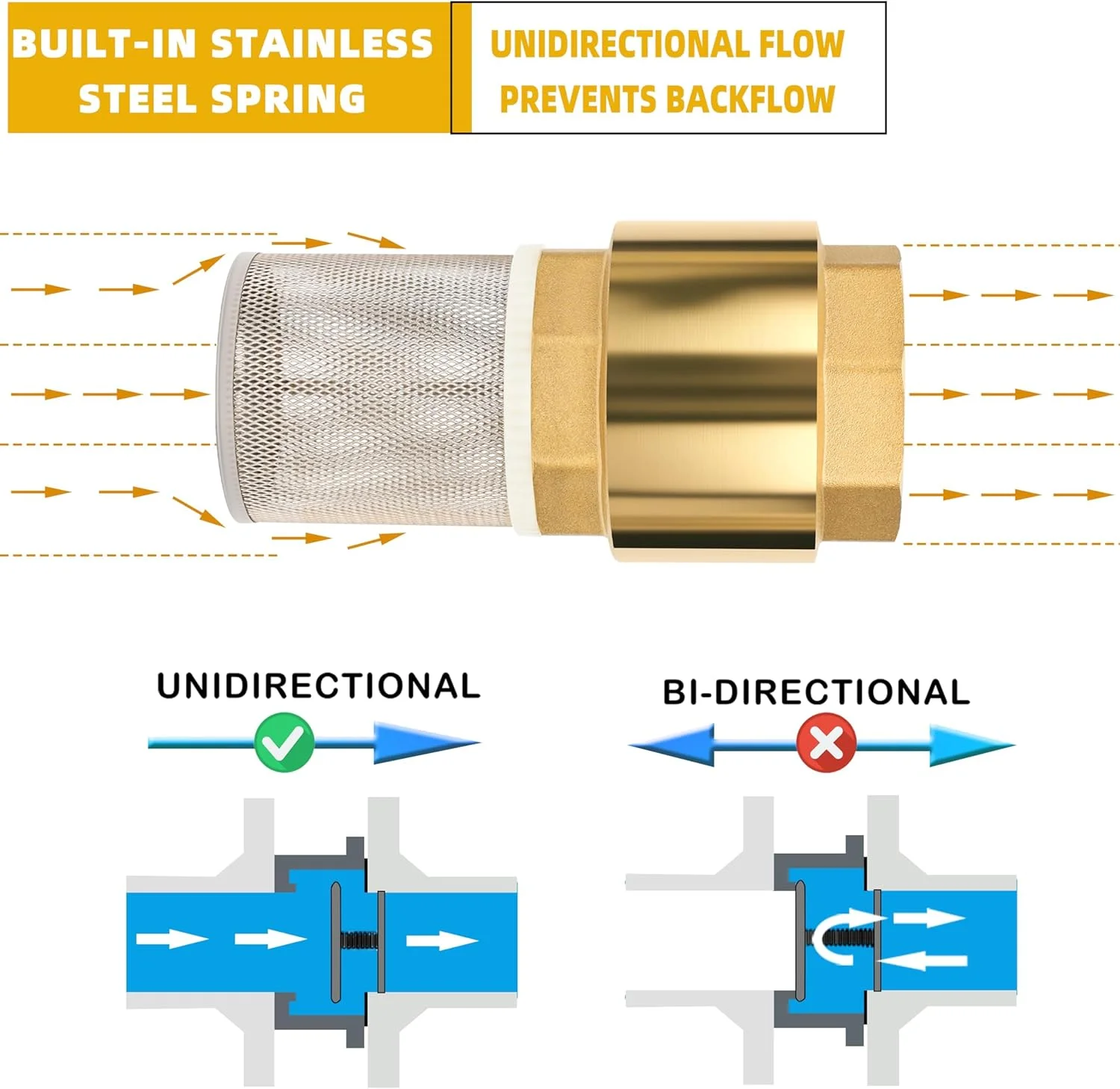 شیر خودکار برنجی، شیر زیرآبی پمپ آب، شیرهای یک طرفه عمودی فنری بدون برگشت با فیلتر، حذف ناخالصی ها، برای پمپ های آب، سیستم های آبیاری، لوله کشی صنعتی برای اتصال، DN25 شیر خودکار برنجی، شیر زیرآبی پمپ آب، شیرهای یک طرفه عمودی فنری بدون برگشت با فیلتر، حذف ناخالصی ها، برای پمپ های آب، سیستم های آبیاری، لوله کشی صنعتی برای اتصال، DN25