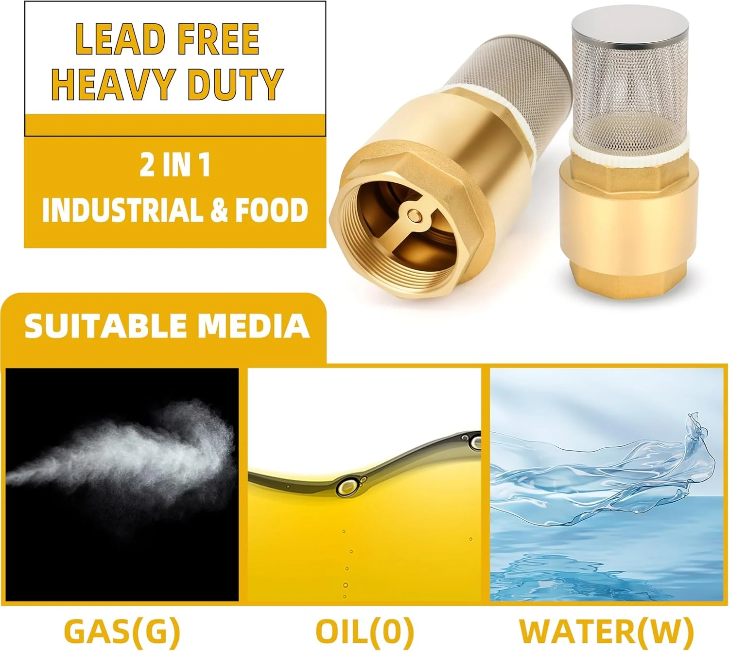 شیر خودکار برنجی، شیر زیرآبی پمپ آب، شیرهای یک طرفه عمودی فنری بدون برگشت با فیلتر، حذف ناخالصی ها، برای پمپ های آب، سیستم های آبیاری، لوله کشی صنعتی برای اتصال، DN25 شیر خودکار برنجی، شیر زیرآبی پمپ آب، شیرهای یک طرفه عمودی فنری بدون برگشت با فیلتر، حذف ناخالصی ها، برای پمپ های آب، سیستم های آبیاری، لوله کشی صنعتی برای اتصال، DN25