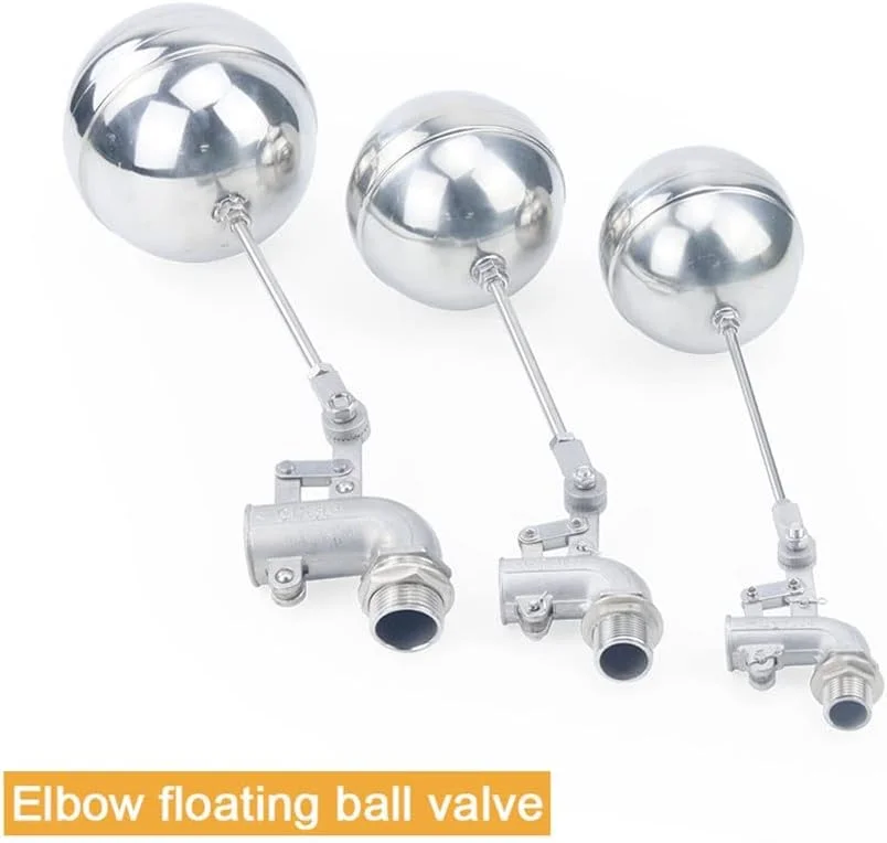 شیر شناور قابل تنظیم استیل 304، برای مخزن آب، زانویی خمیده، شیرهای توپی شناور، جریان سیسترن/انبساط (1/2 اینچ) شیر شناور قابل تنظیم استیل 304، برای مخزن آب، زانویی خمیده، شیرهای توپی شناور، جریان سیسترن/انبساط (1/2 اینچ)