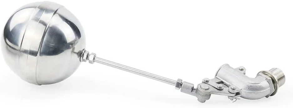 شیر شناور قابل تنظیم استیل 304، برای مخزن آب، زانویی خمیده، شیرهای توپی شناور، جریان سیسترن/انبساط (1/2 اینچ) شیر شناور قابل تنظیم استیل 304، برای مخزن آب، زانویی خمیده، شیرهای توپی شناور، جریان سیسترن/انبساط (1/2 اینچ)