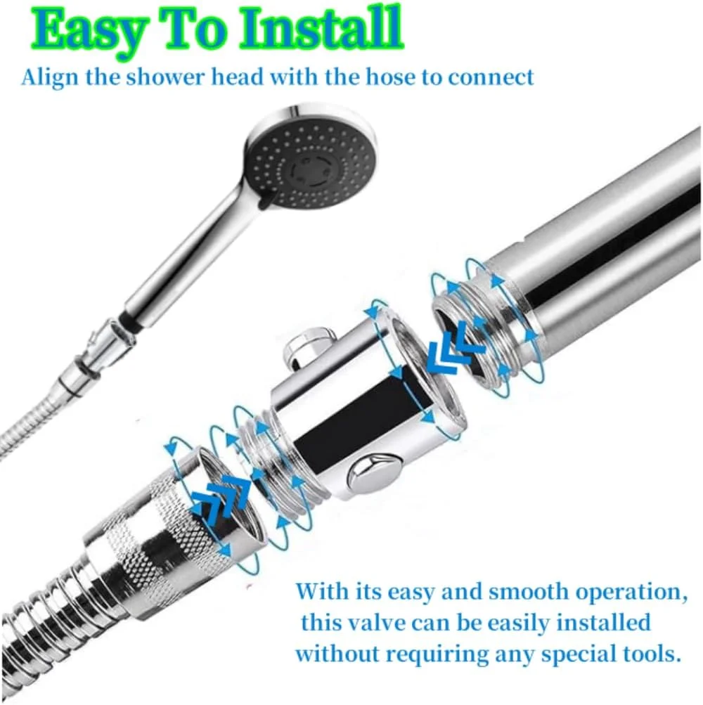 شیر قطع و وصل سر دوش G1/2، شیر کنترل جریان آب دکمه ای برای دوش دستی، تنظیم کننده آب نقره ای برای کاهش مصرف آب، قطعه جایگزین جهانی، 3 عدد شیر قطع و وصل سر دوش G1/2، شیر کنترل جریان آب دکمه ای برای دوش دستی، تنظیم کننده آب نقره ای برای کاهش مصرف آب، قطعه جایگزین جهانی، 3 عدد